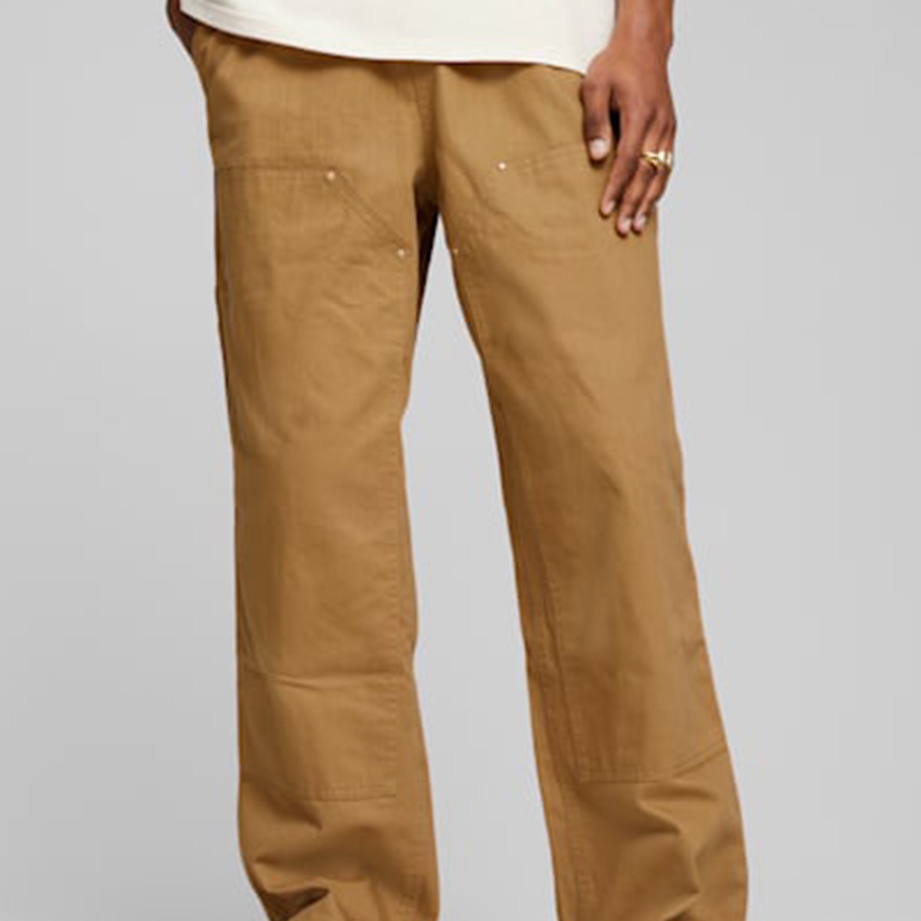 Puma X Rhuigi Double Knee Pants Desert Tan 착용 스타일 - 2