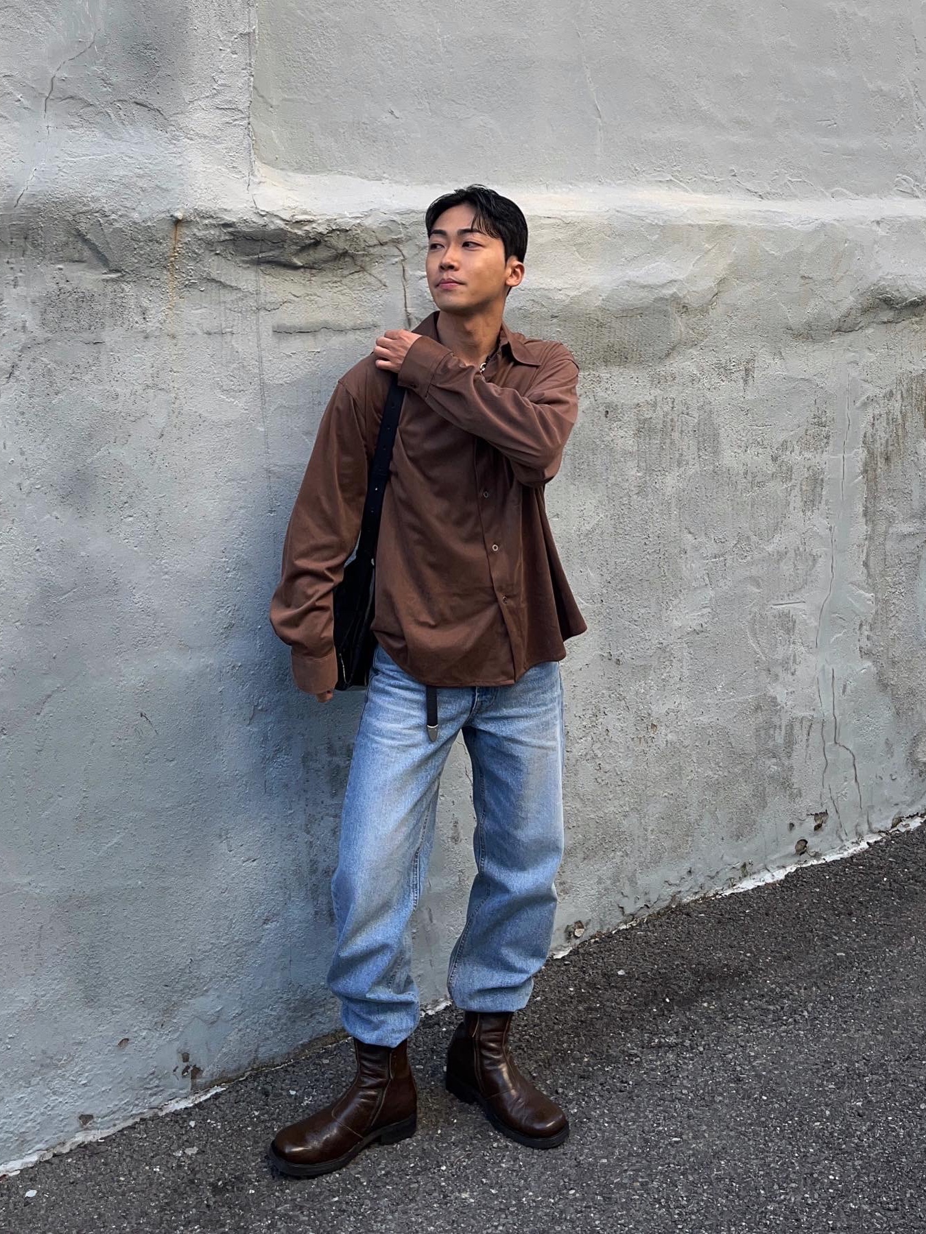 Our Legacy Camion Boot Olive Leather 착용 스타일