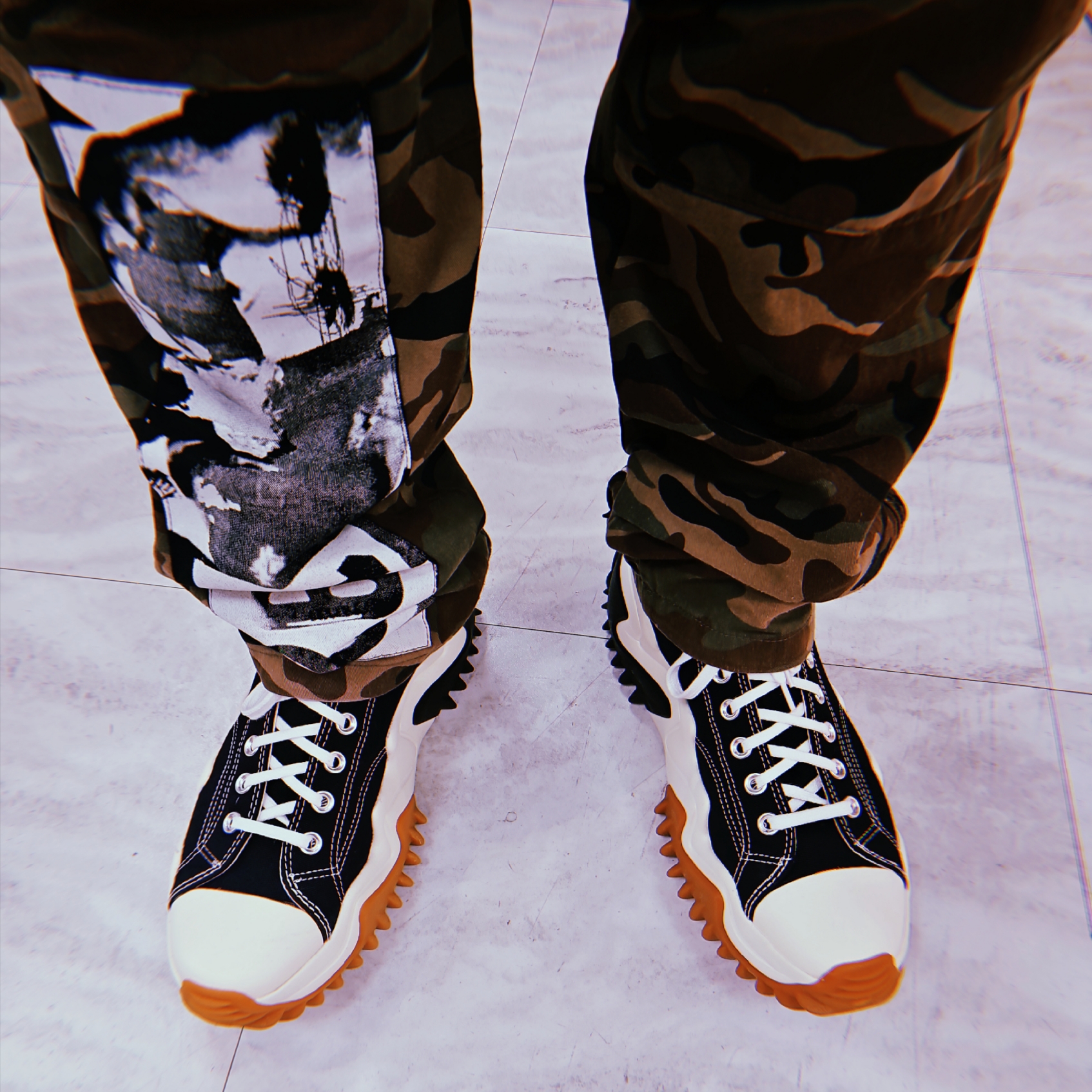 Converse Run Star Motion High Black 착용 스타일
