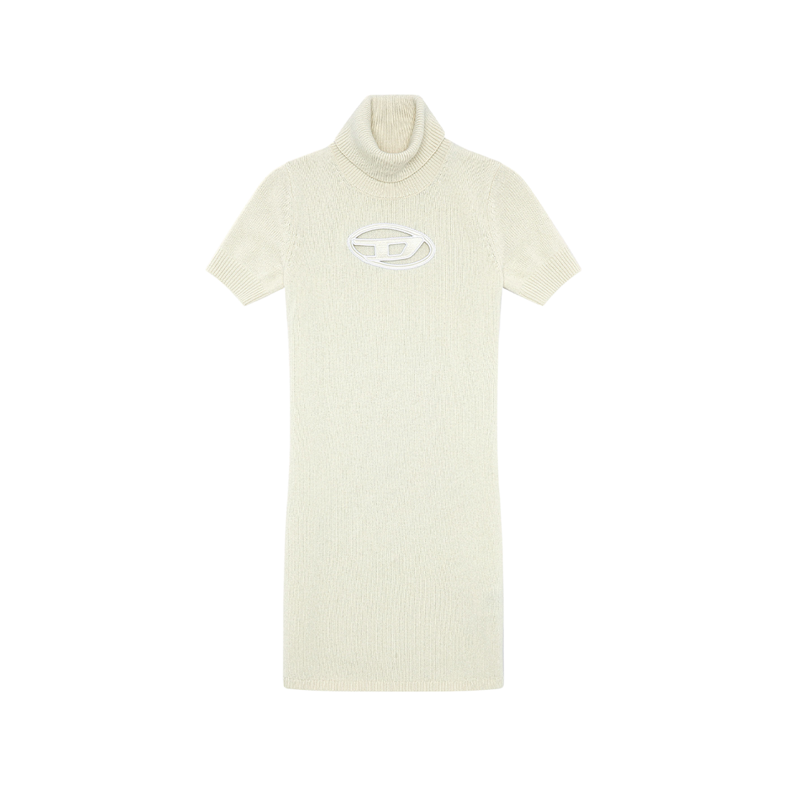 (W) Diesel Roll Neck Dress with Oval D Plaque White 상세 이미지 1