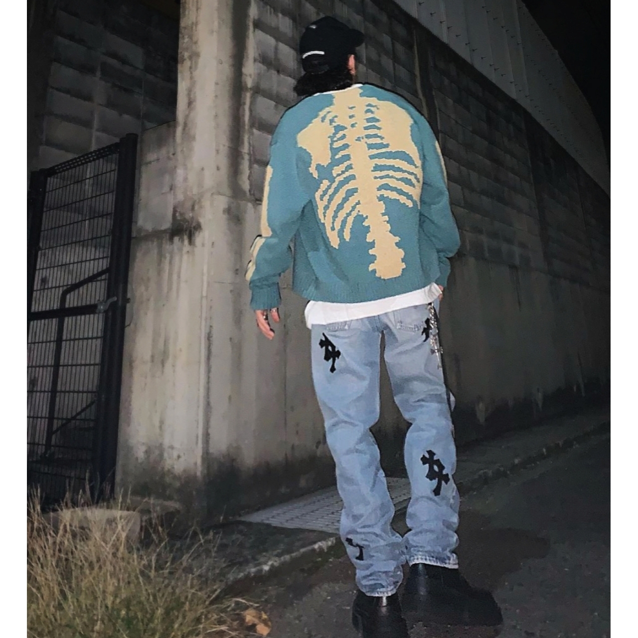 Kapital 5G Wool Bone Short Cardigan Saxophone 착용 스타일