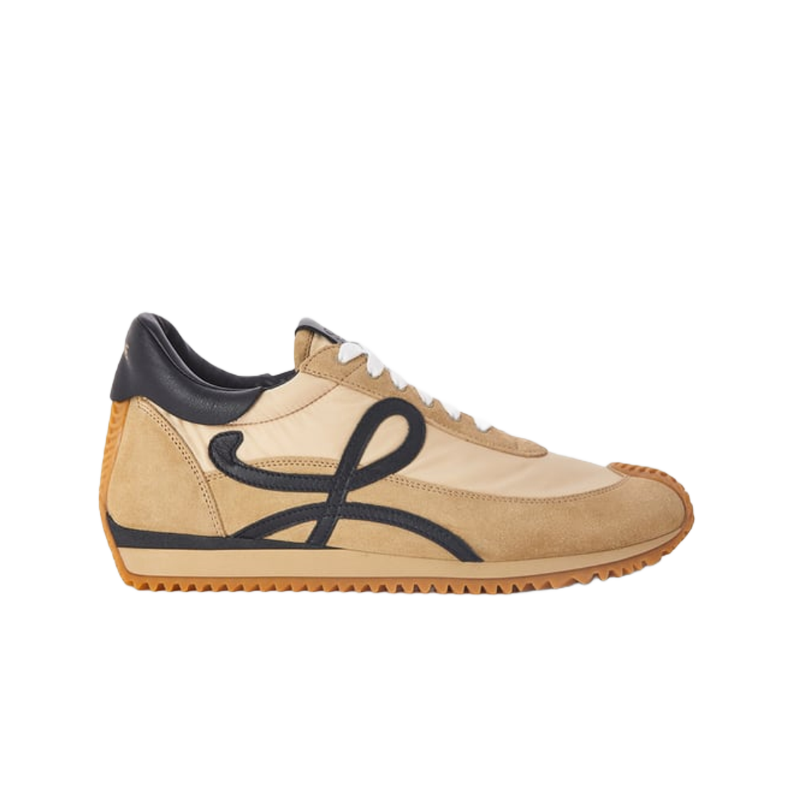 로에베 플로우 러너 인 나일론 앤 스웨이드 골드 블랙(Loewe Flow Runner In Nylon and Suede Gold Black) - 1