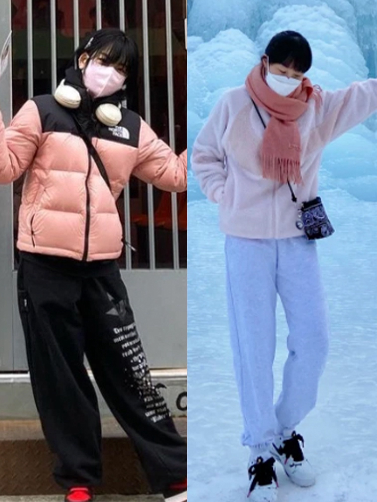 Ganni Wool Beanie Lilac Sachet, (W) Alexander Wang Long Sleeve Hoodie in Stretch Corduroy Black 착용 스타일 - 3