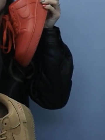 Nike x Supreme Air Force 1 Low Flax, Nike Air Force 1 '07 LV8 Low 1 Triple Red 착용 스타일