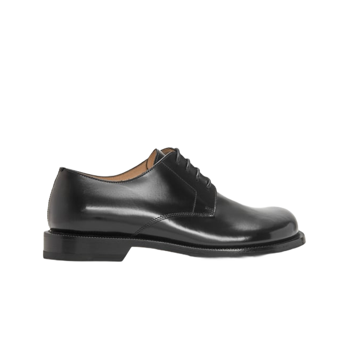 Loewe Campo Derby Shoe in Brushed Calfskin Black 상세 이미지 1