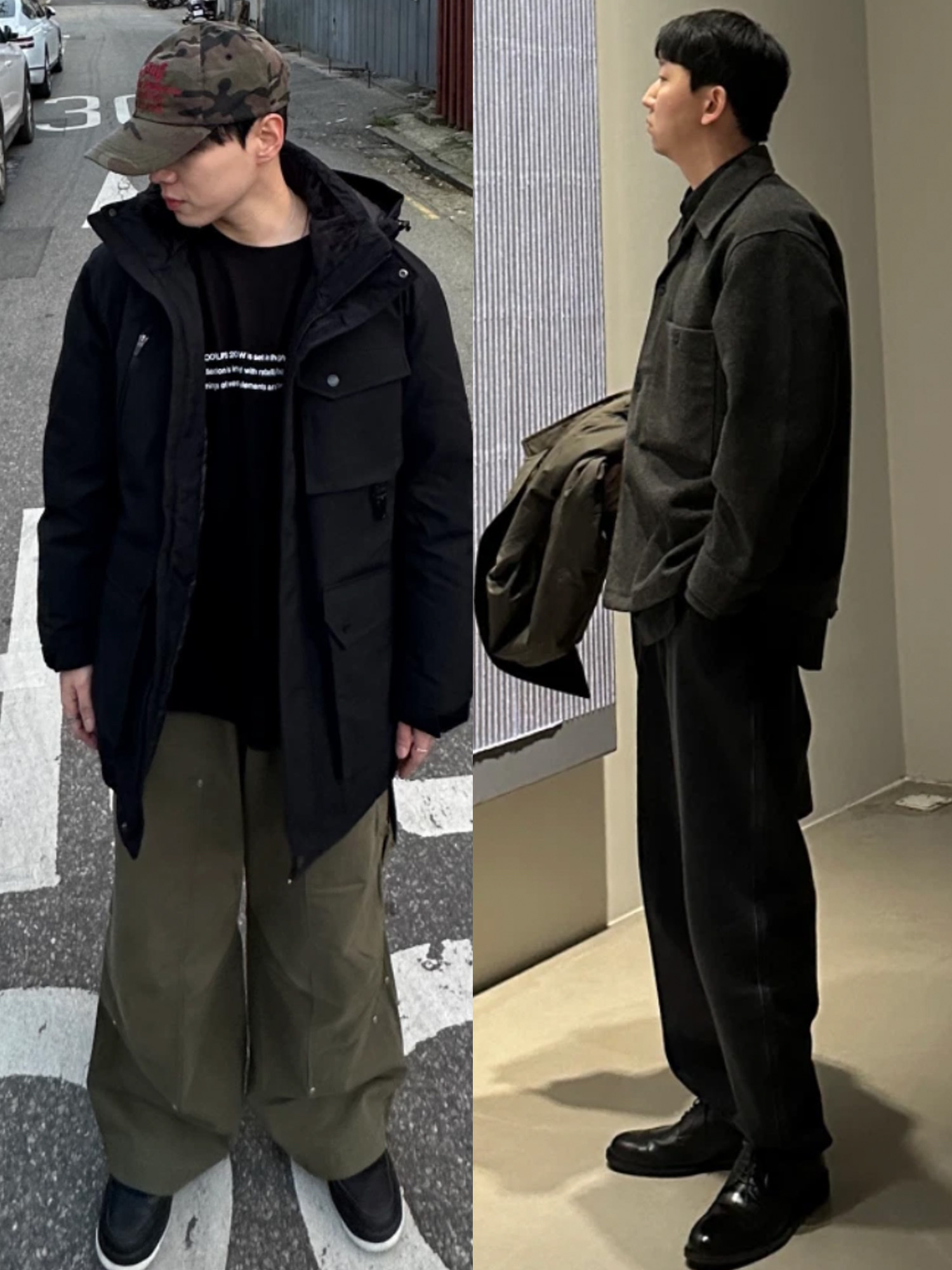 Nike Cortez 23 SE Wheat Gold, Uniqlo U Drawstring Shoulder Bag Black 착용 스타일 - 2