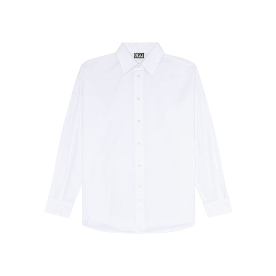 Diesel Shirt with Maxi Logo Embroidery White 상세 이미지 1