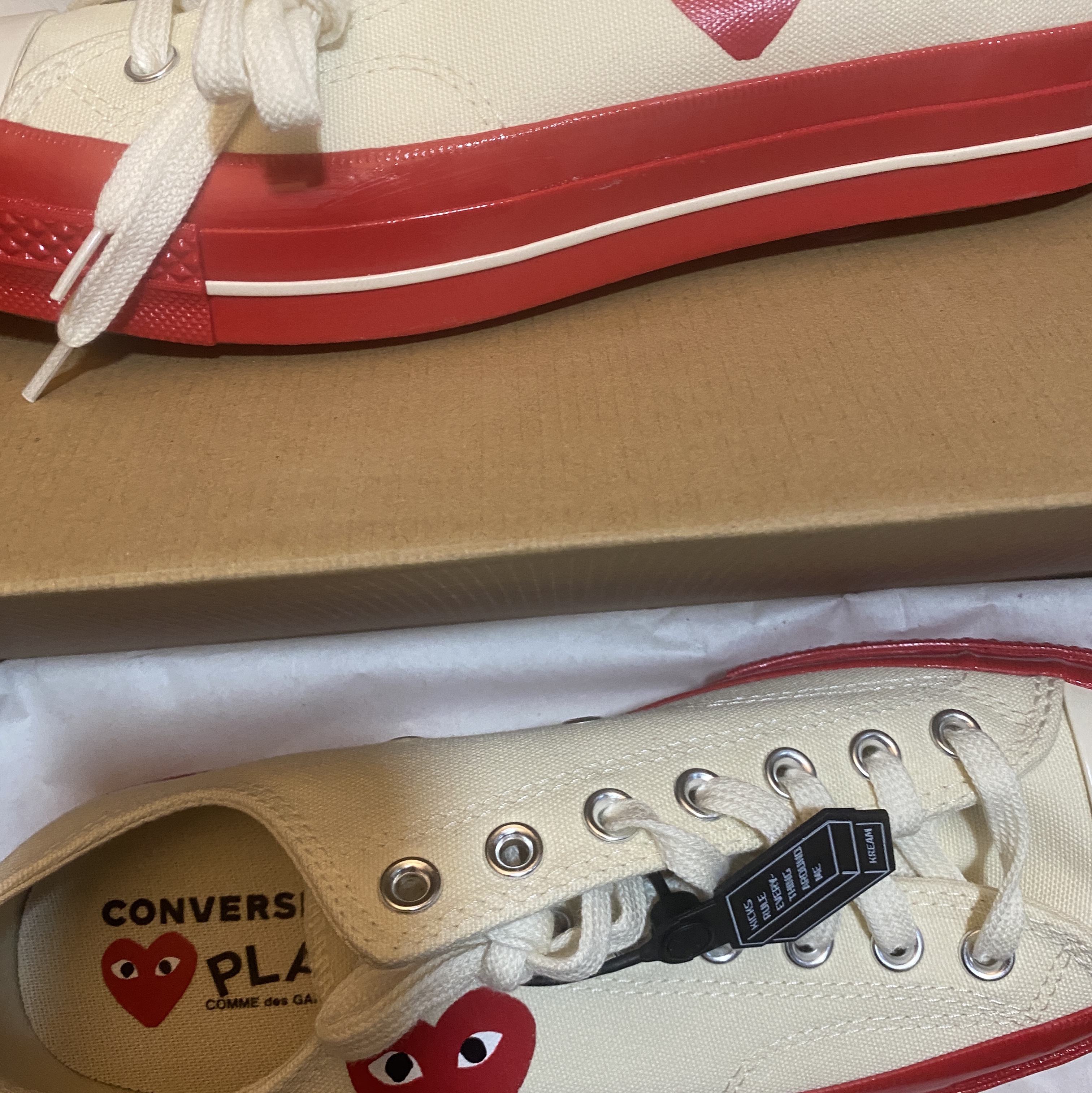 Converse x Play Comme des Garcons Chuck 70 Ox Pristine 착용 스타일