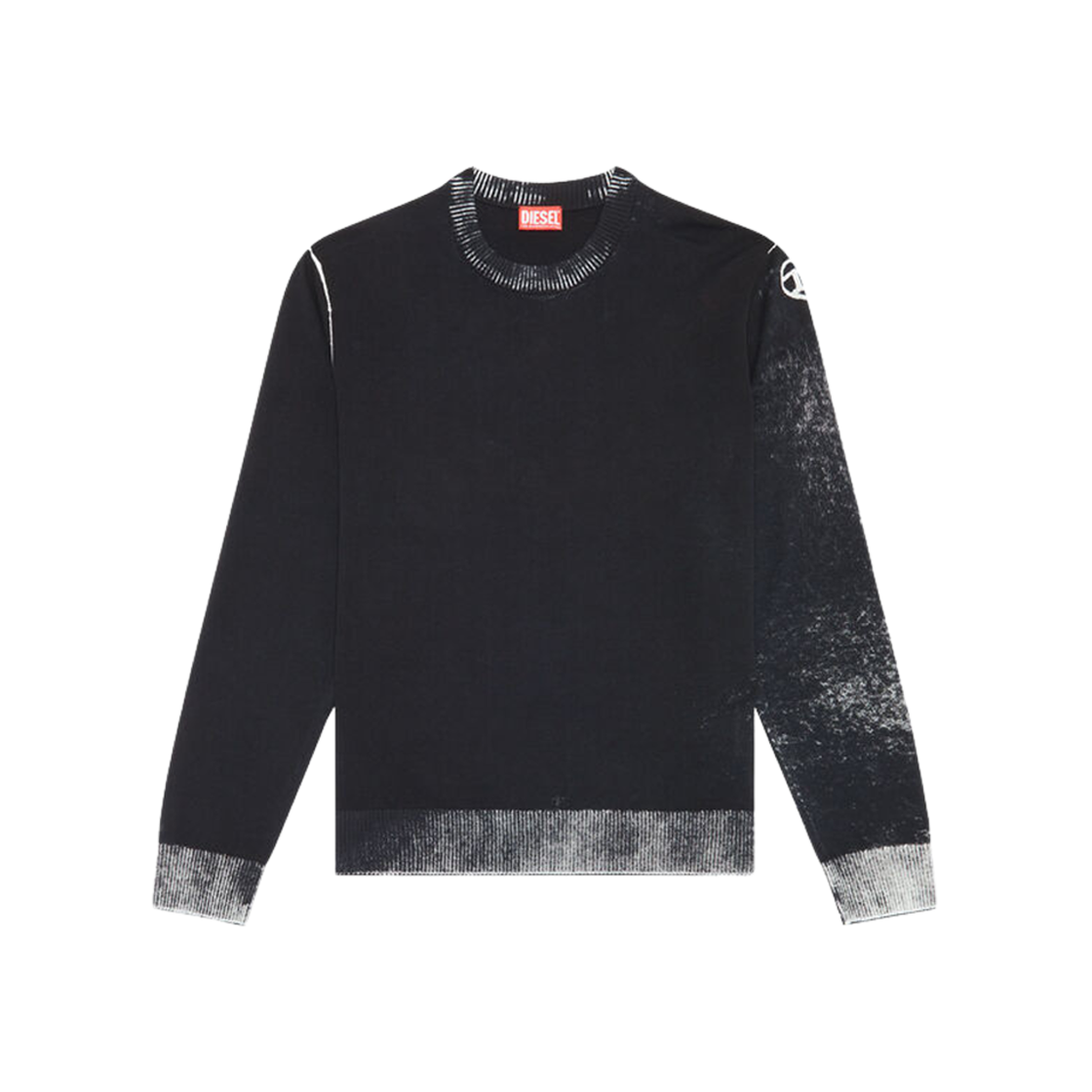 Diesel Reverse Print Cotton Jumper Black 상세 이미지 1