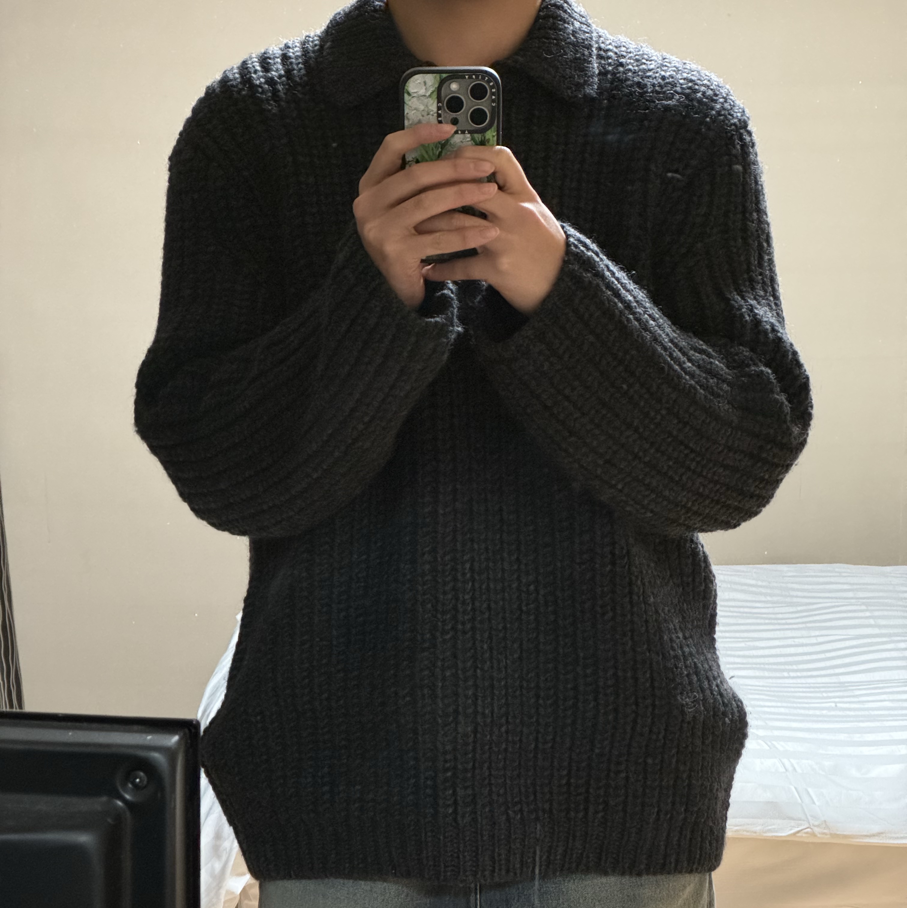 Our Legacy Big Piquet Chunky Wool Wolf Grey 착용 스타일