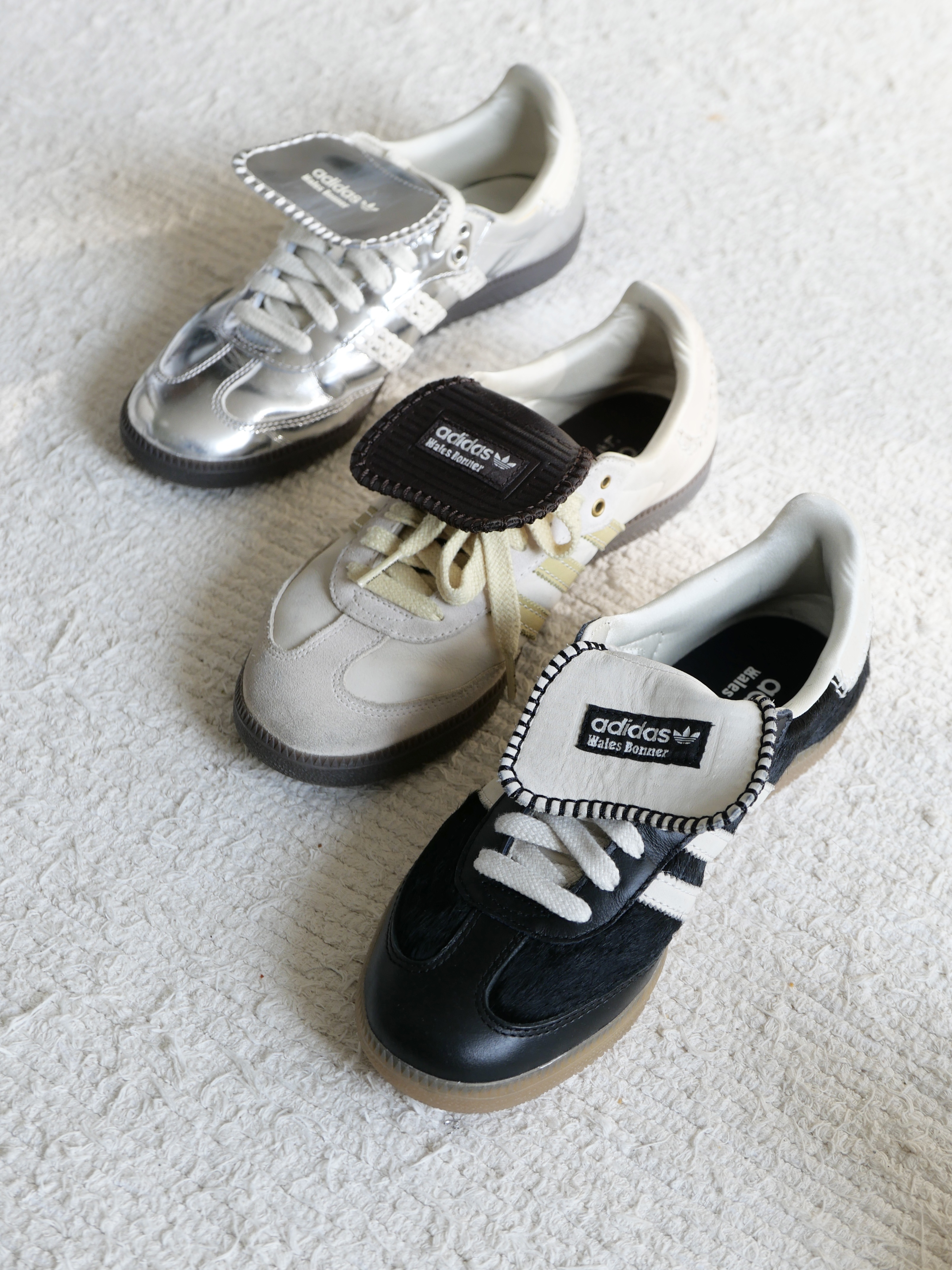 Adidas x Wales Bonner Pony Tonal Samba Core Black Cream White, Adidas x Wales Bonner Samba Brown Ecru Tint 착용 스타일 - 1