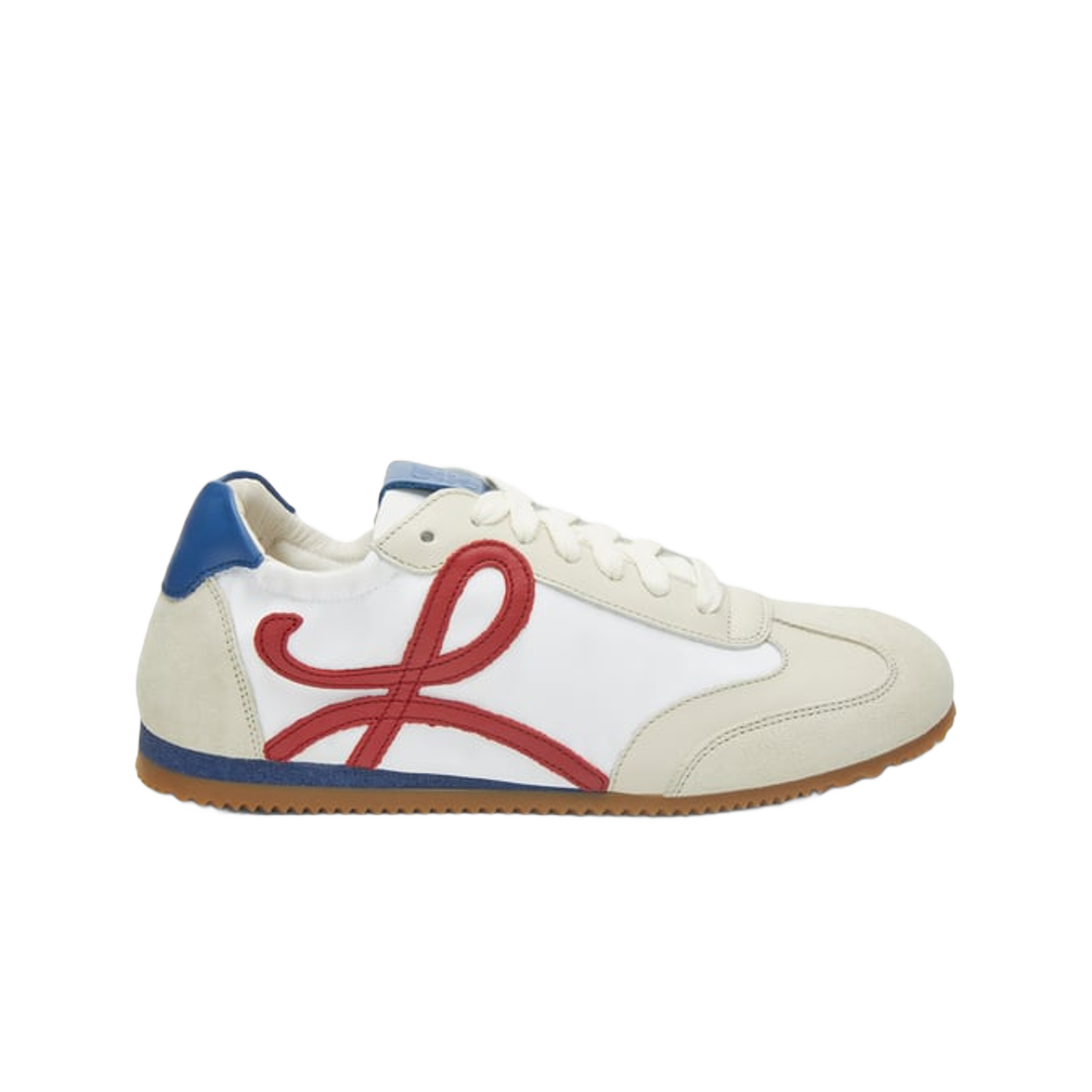 L815282X32-1896 (W) Loewe Ballet Runner In Nylon and Calfskin Soft White Cherry Royal Blue - 대표 이미지 #1