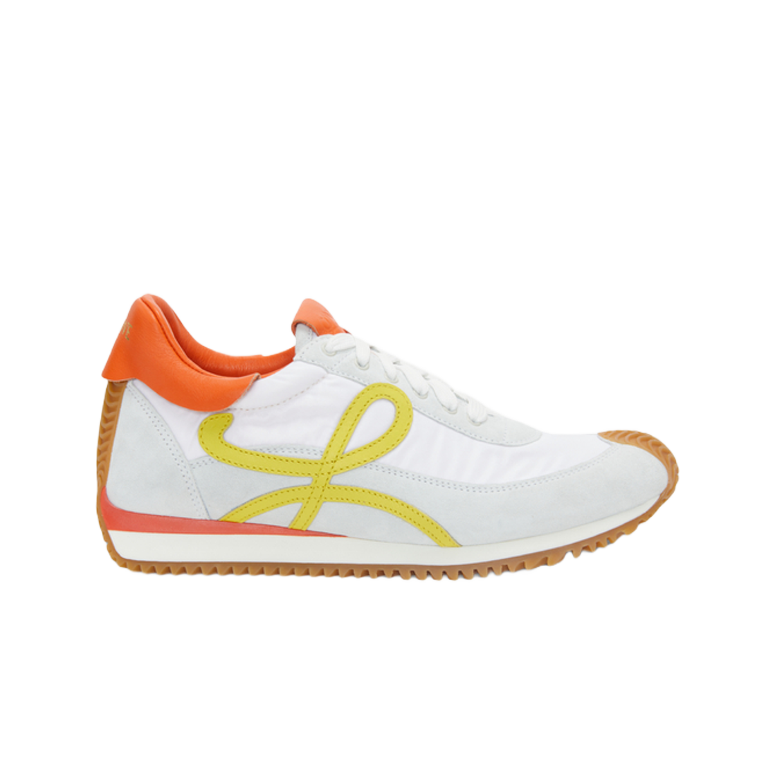 (W) Loewe Flow Runner In Calfskin and Nylon White Yellow 상세 이미지 1