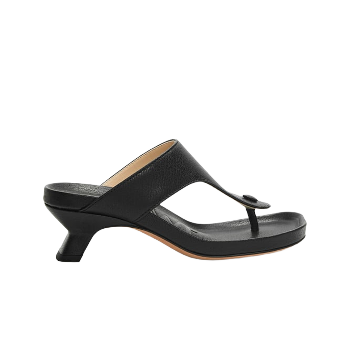 (W) Loewe Ease Kitten Heel Sandal In Goatskin Black 상세 이미지 1