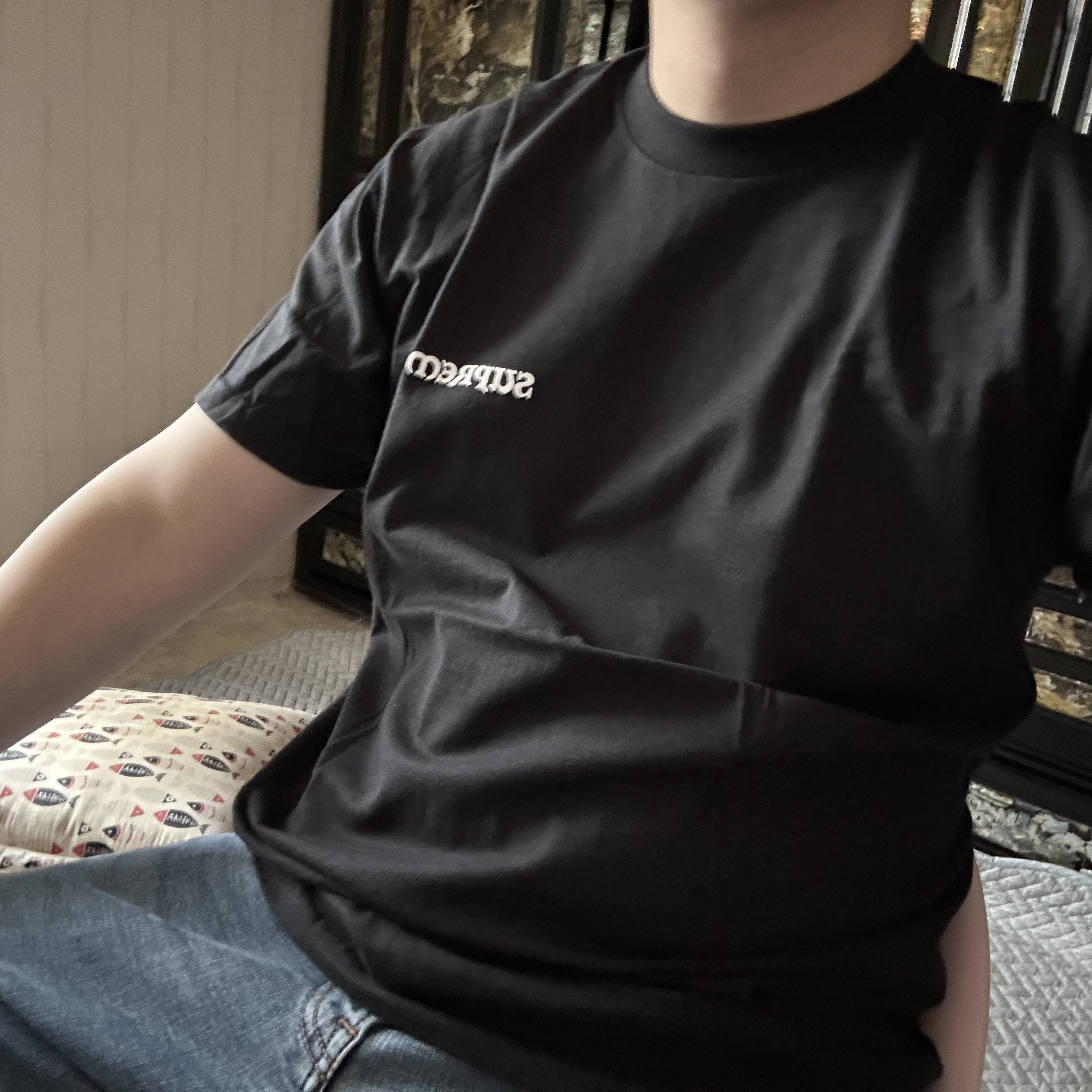 Supreme Worship T-Shirt Black - 23FW 착용 스타일