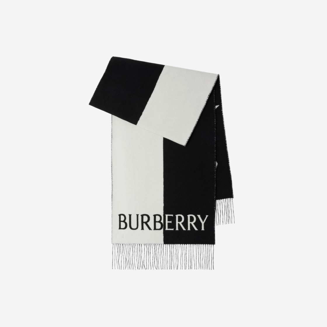 Burberry EKD Wool Cashmere Scarf Black 상세 이미지 1