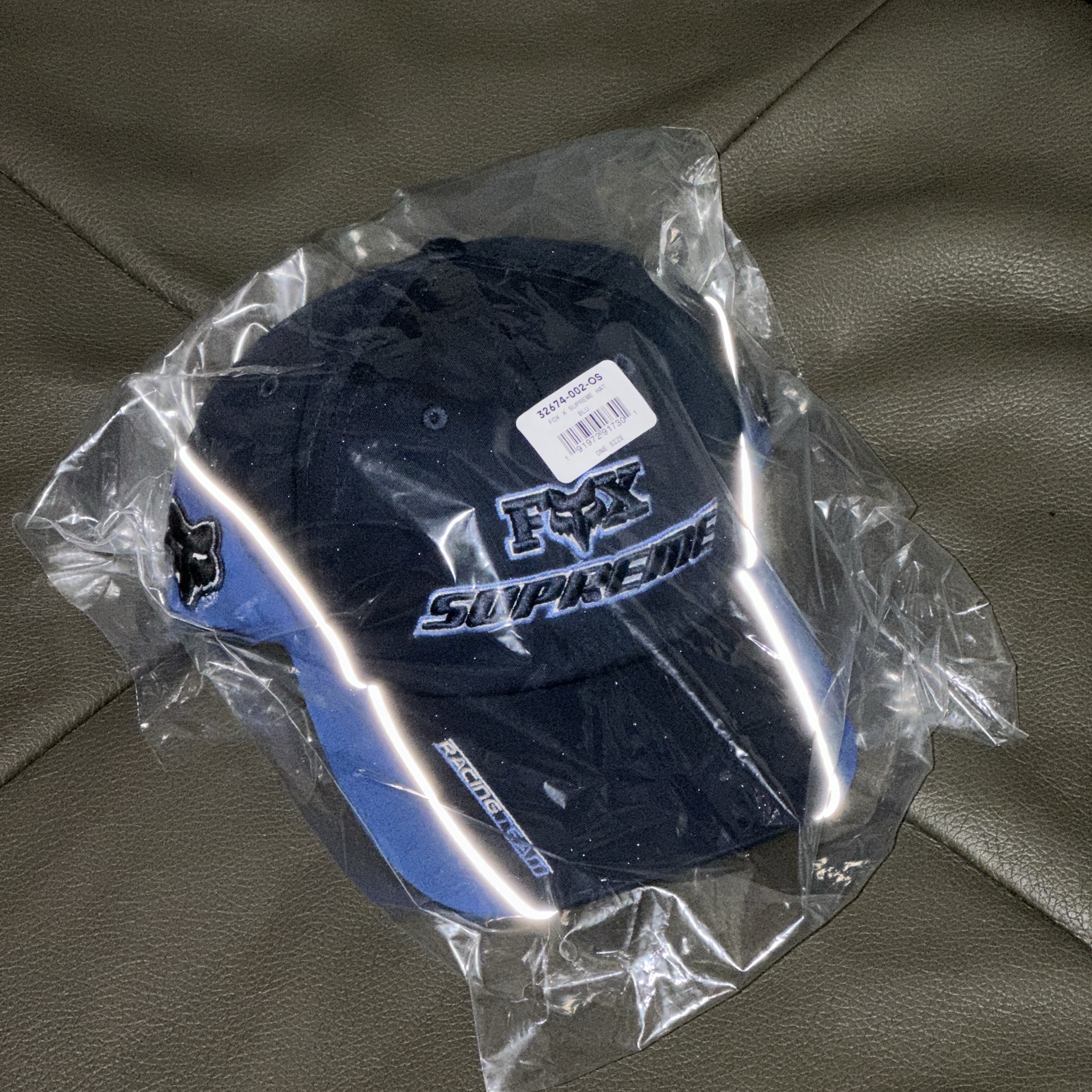 Supreme Fox Racing 6-Panel Blue - 23FW 착용 스타일