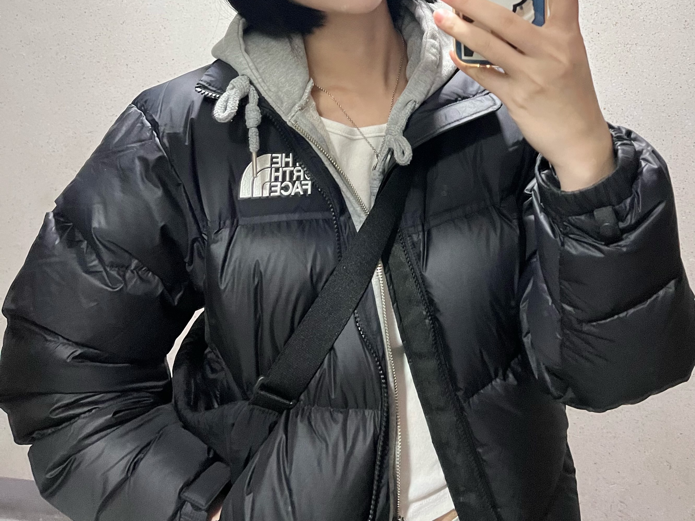 The North Face 1996 Eco Nuptse Jacket Black 착용 스타일