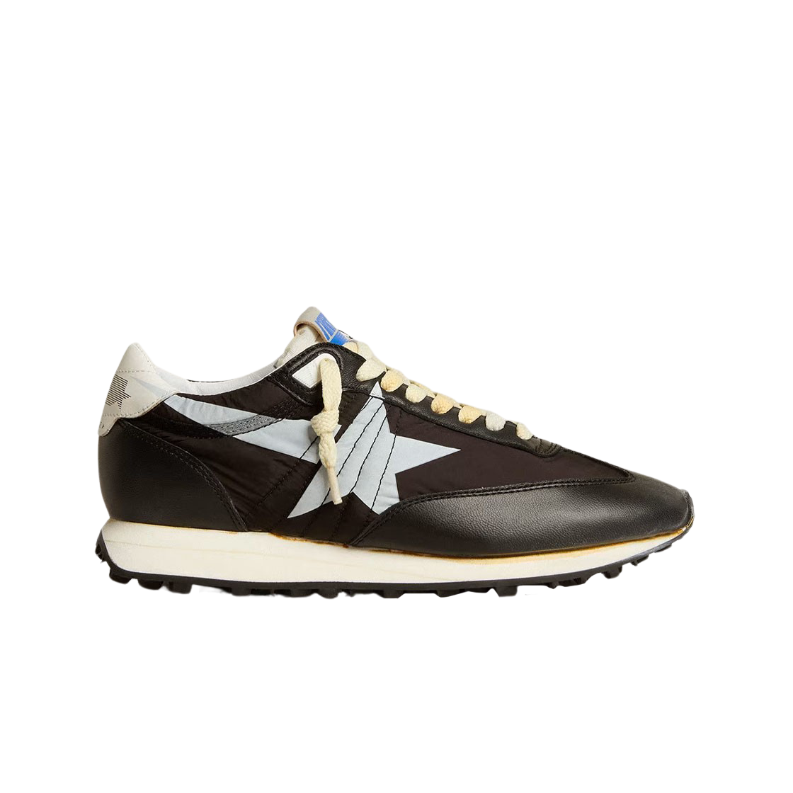 GMF00683-F005459-90167 Golden Goose Black Nylon Upper White Star Marathon Sneakers