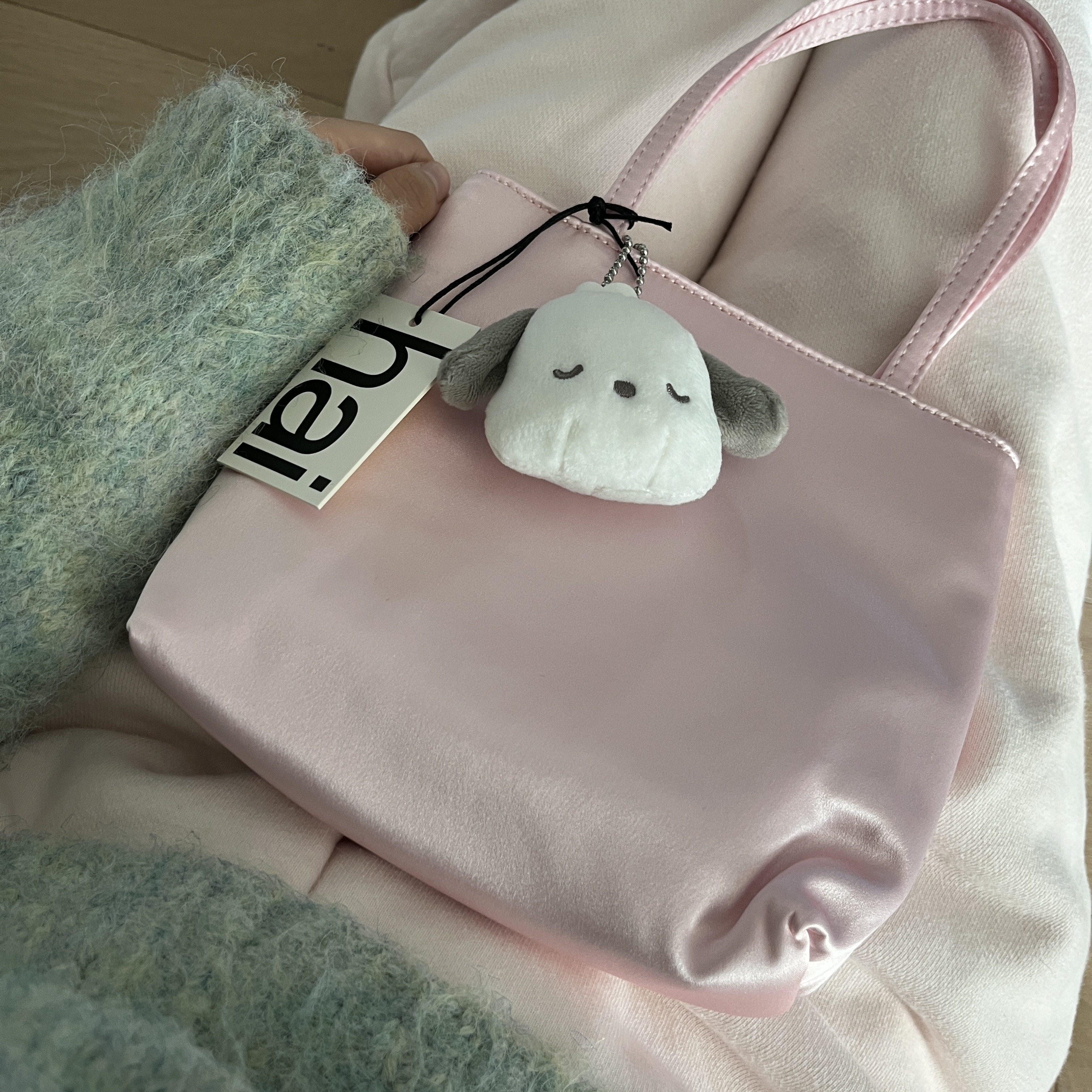 Hai Little Silk Bag Light Pink 착용 스타일