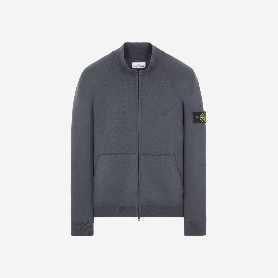 Stone Island 528A6 Soft Cotton Cardigan Knit Lead - 23FW 상세 이미지 1