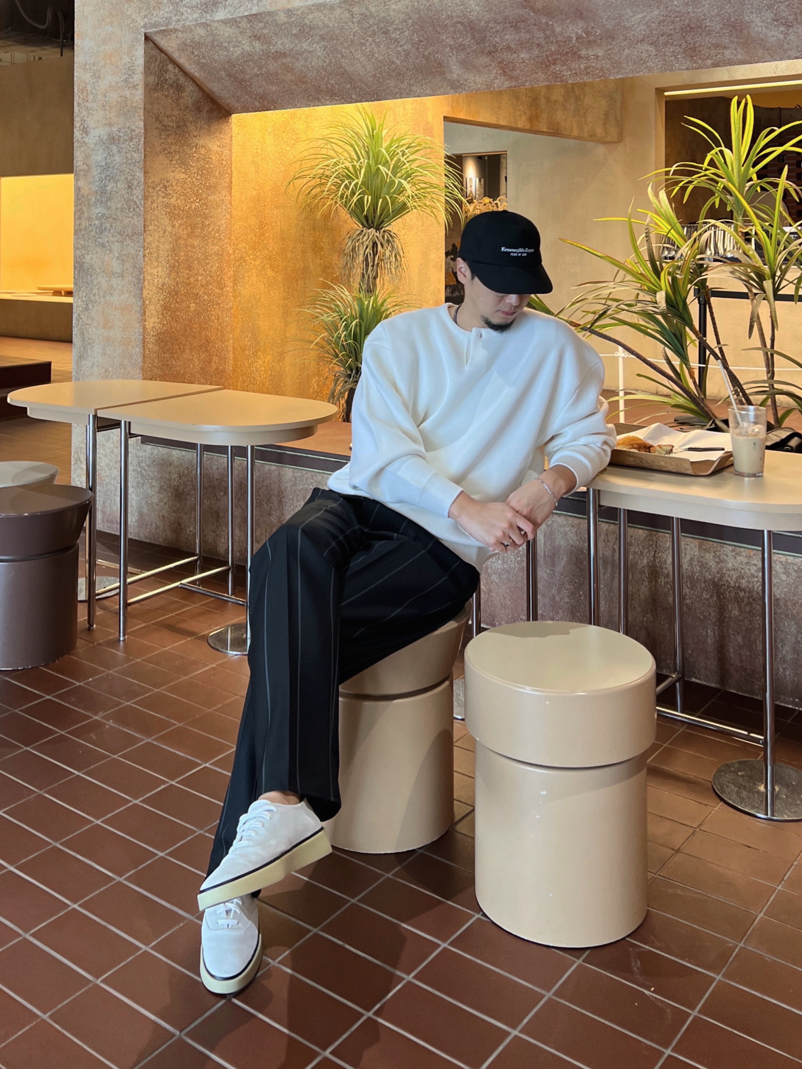 Fear of God x Ermenegildo Zegna Cotton Baseball Cap Black 착용 스타일