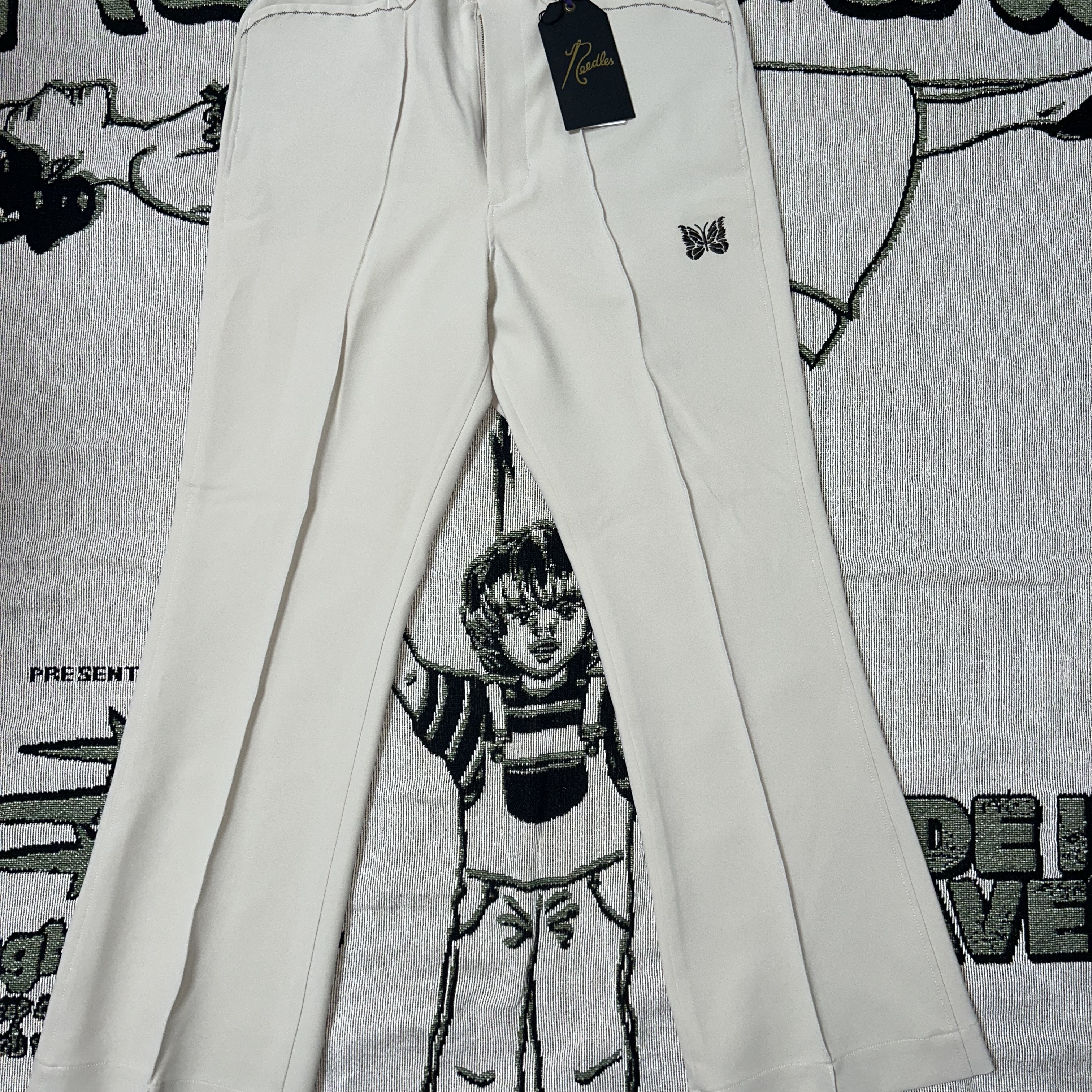 Needles PE/PU Double Cloth Western Leisure Pants Beige 착용 스타일 - 4