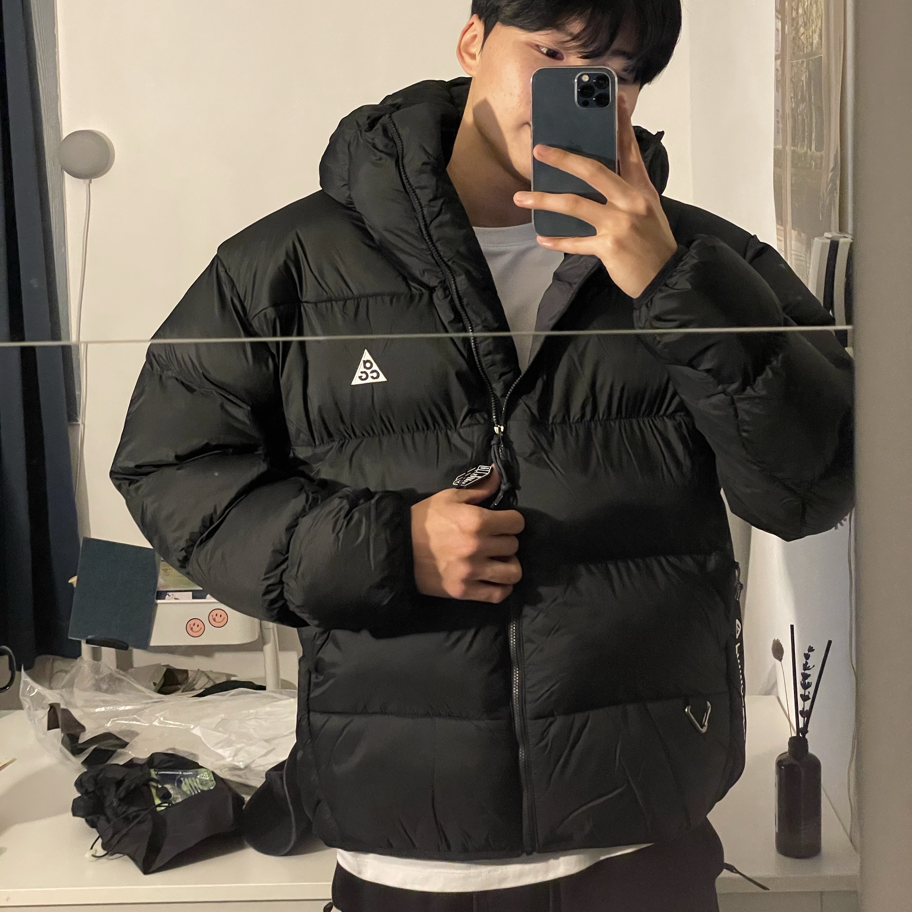 Nike ACG Therma-Fit ADV Lunar Lake Puffer Jacket Black - Asia 착용 스타일