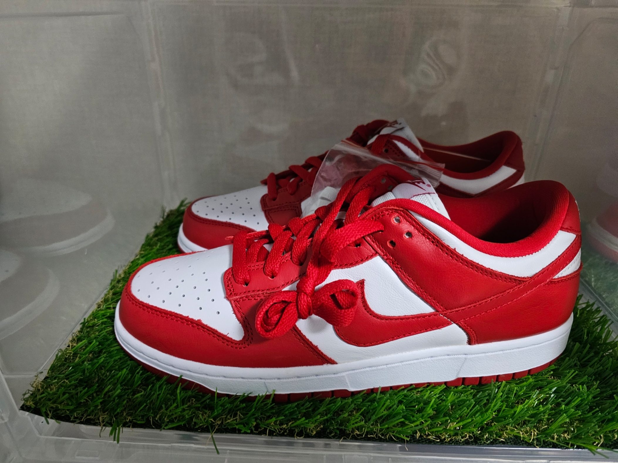 Nike Dunk Low SP White and University Red 2023 착용 스타일