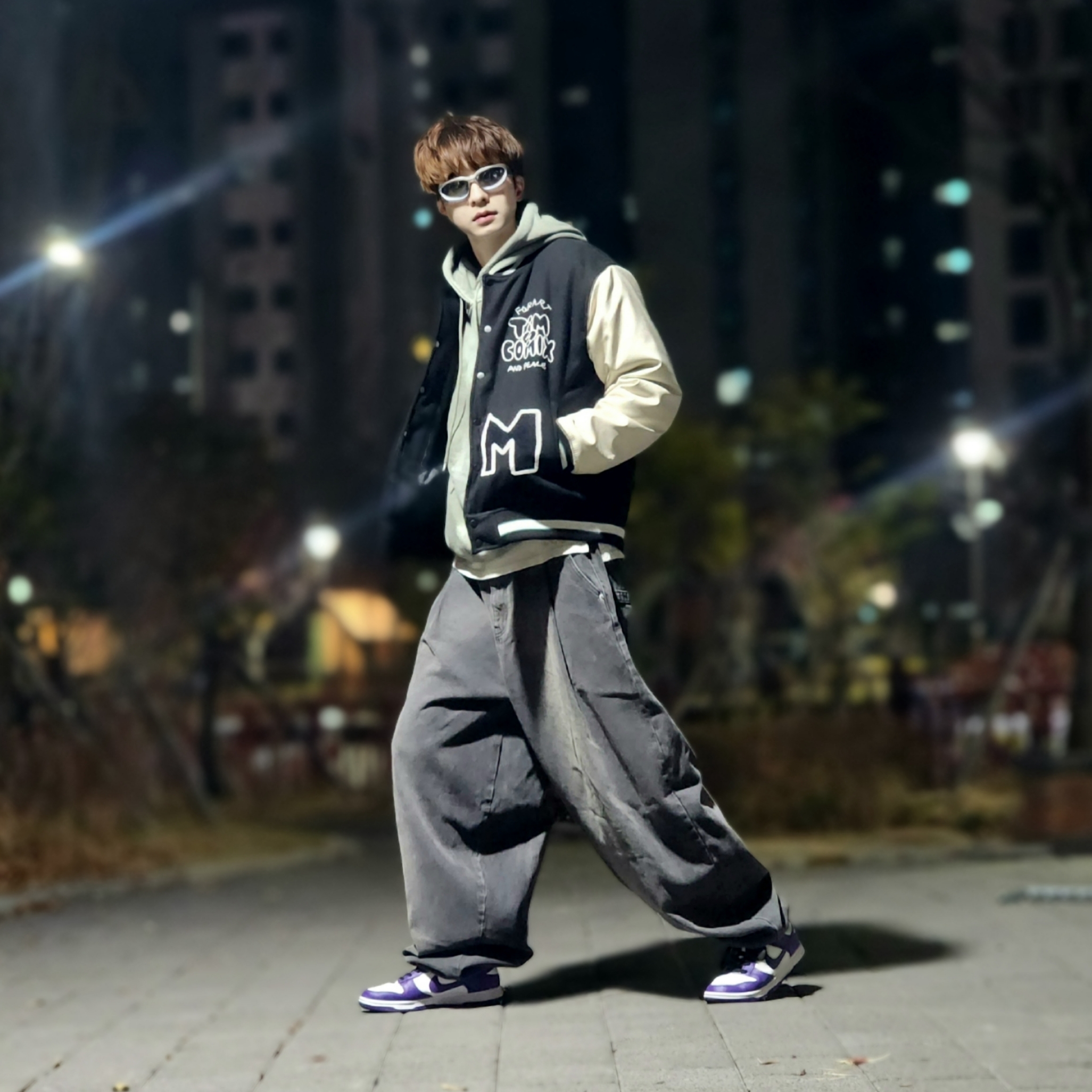 Nike Dunk Low Retro Championship Court Purple 착용 스타일 - 2
