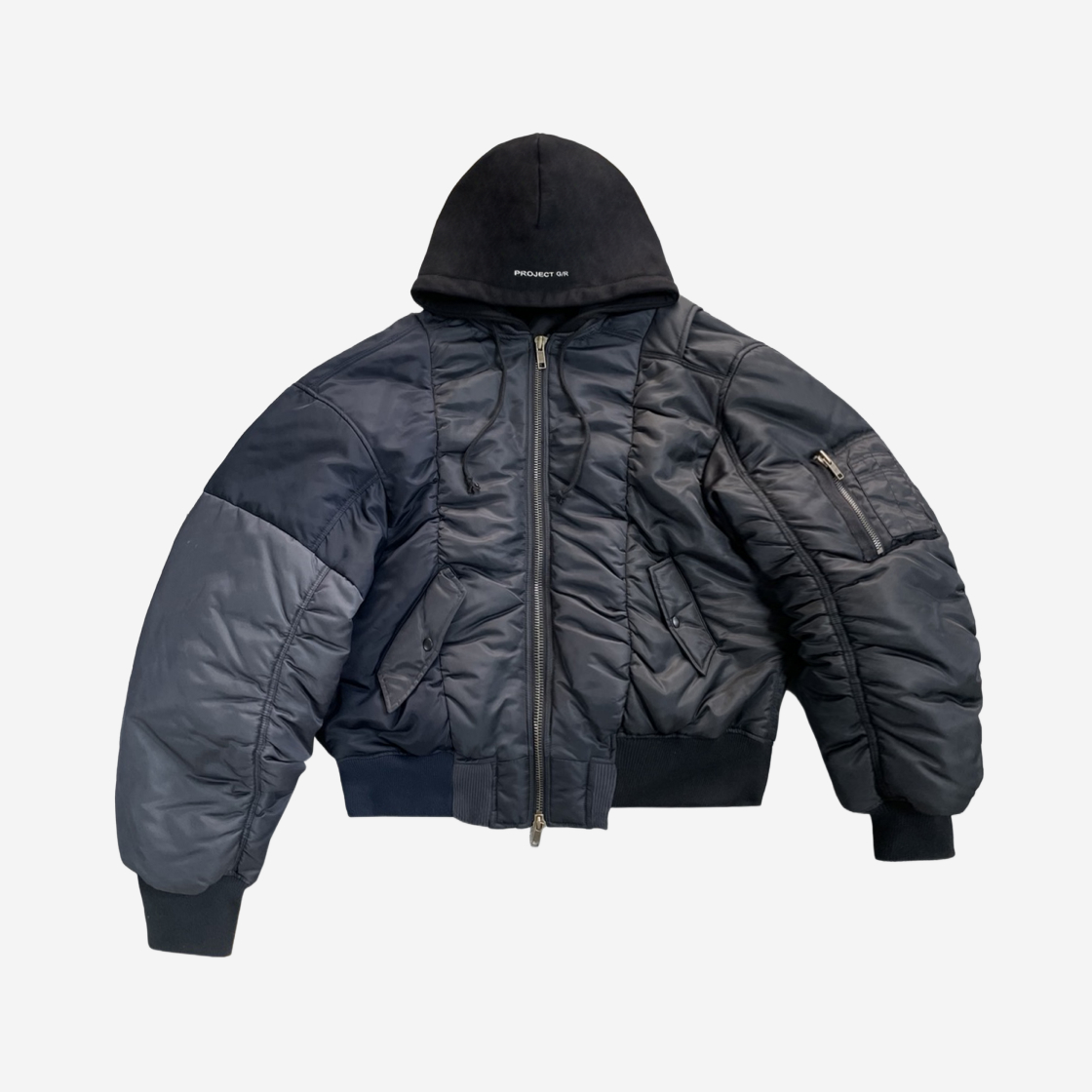 Project G/R Unbalanced Jacket グレー グリーン 2
