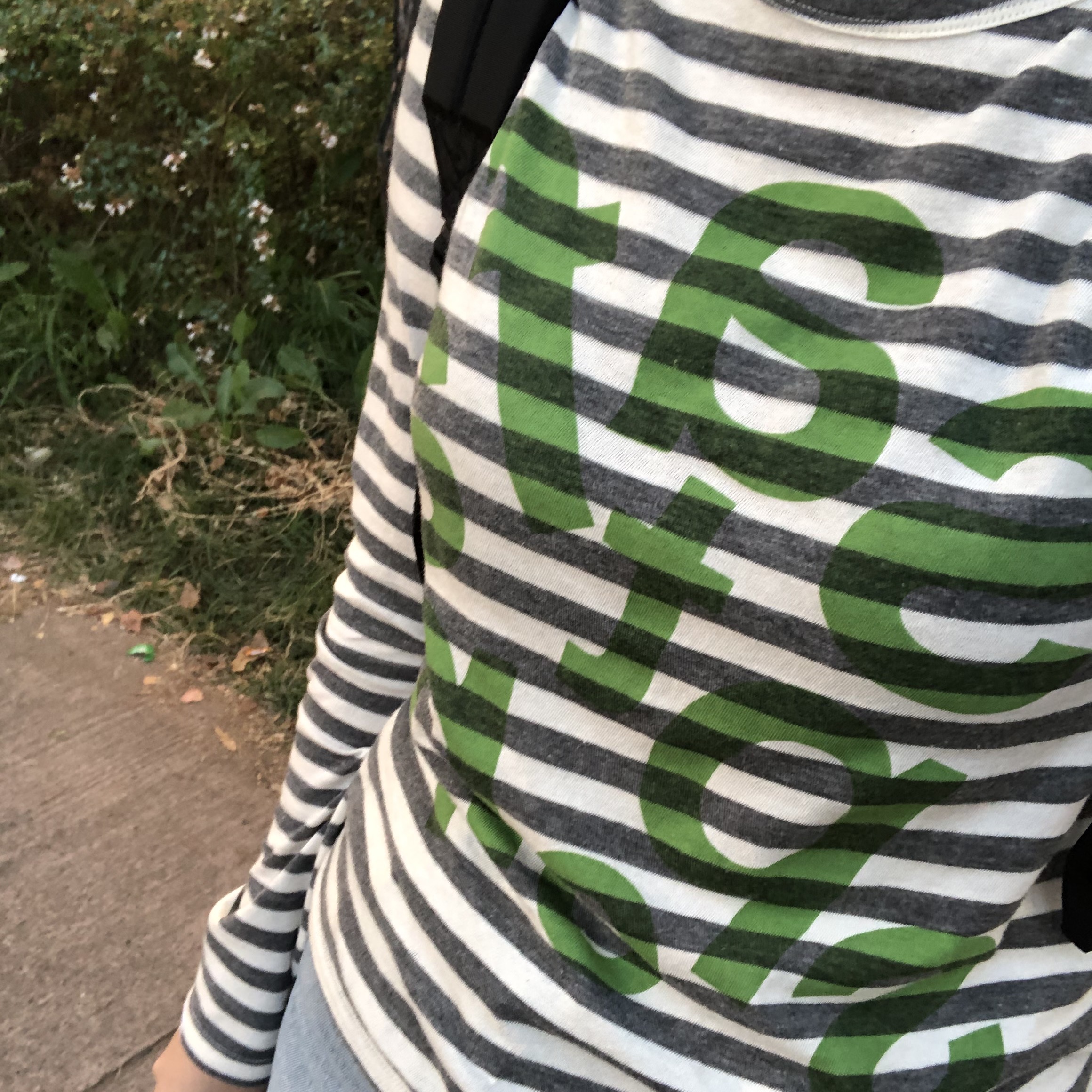 [KREAM 단독] Safarispot Women 1/2 Ticketing Stripe Border Tee Gray 착용 스타일