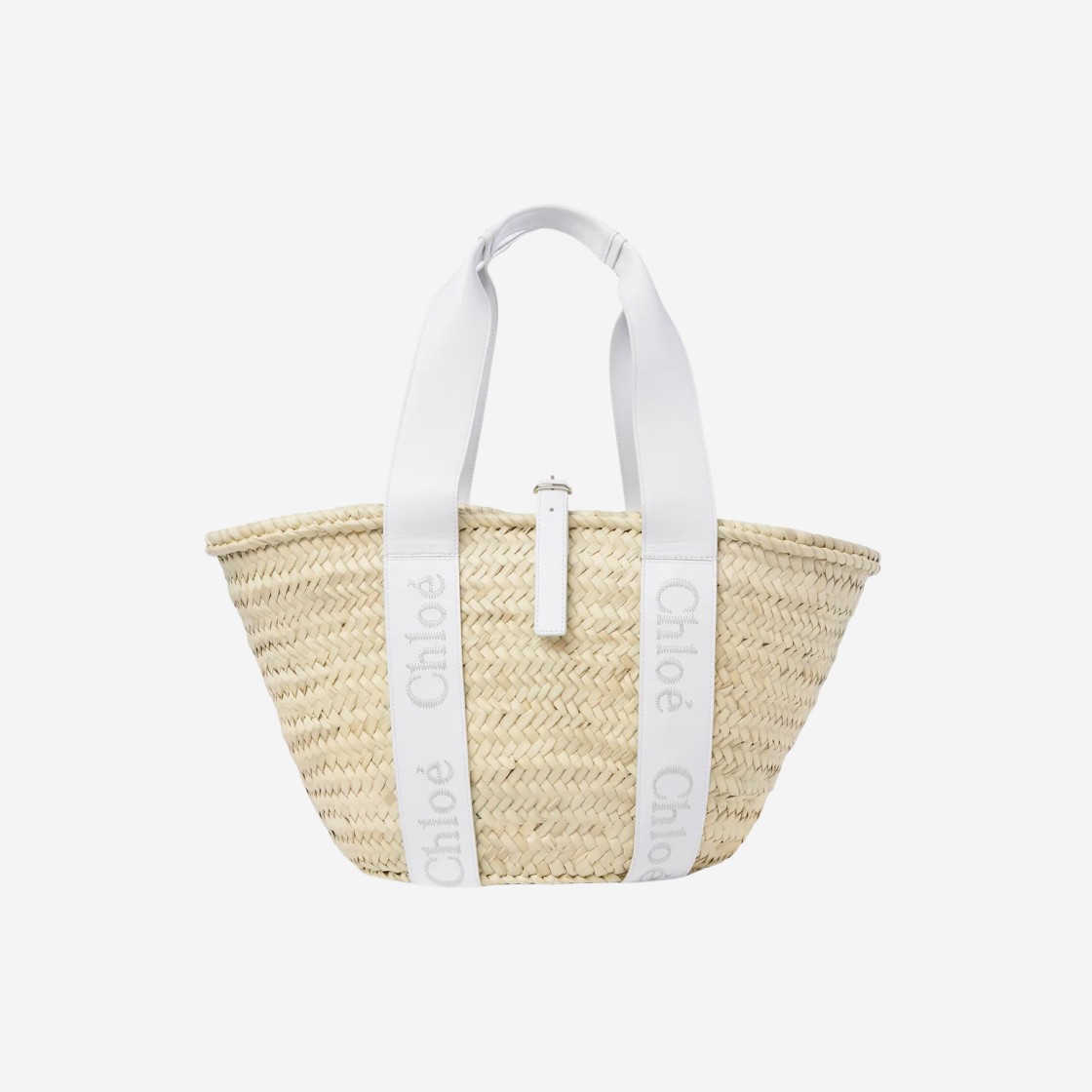 Chloe Sense Medium Basket Bag Crystal White 상세 이미지 1