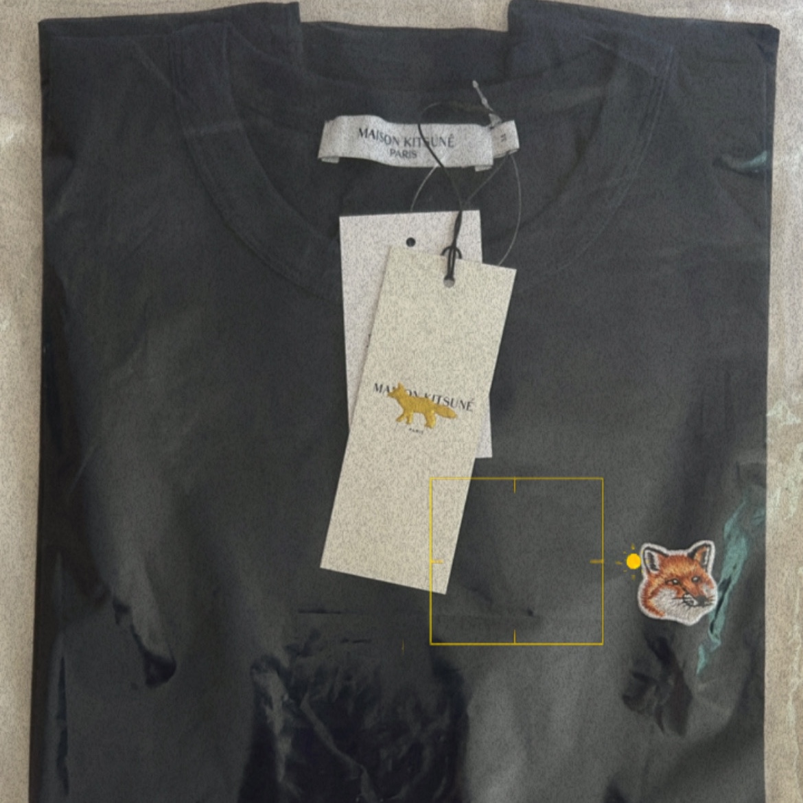 (W) Maison Kitsune Fox Head Patch Classic T-Shirt Navy 착용 스타일