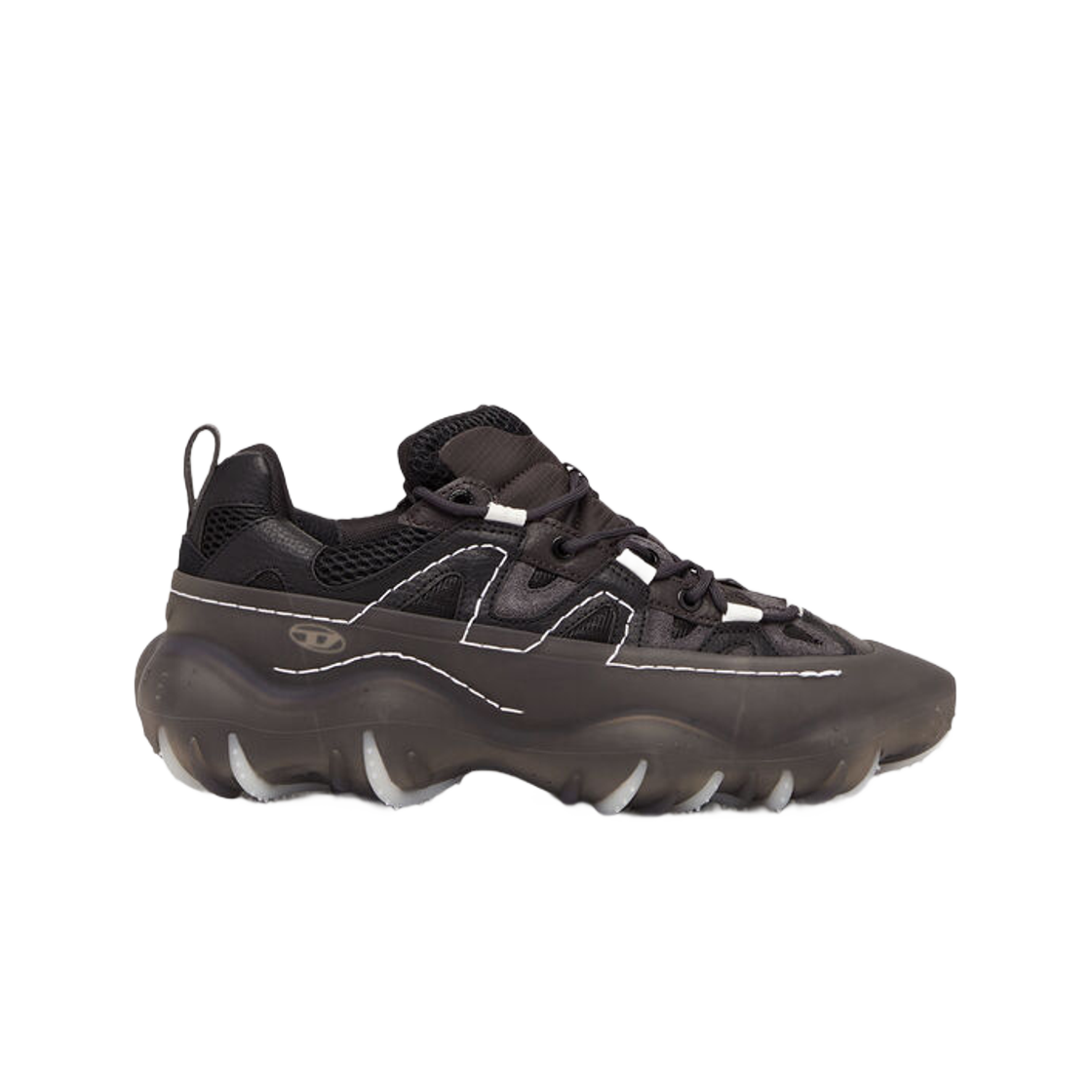 디젤 S-프로토타입 P1 로우탑 스니커즈 러버 오버레이 블랙(Diesel S-Prototype P1 LowTop Sneakers with Rubber Overlay Black)