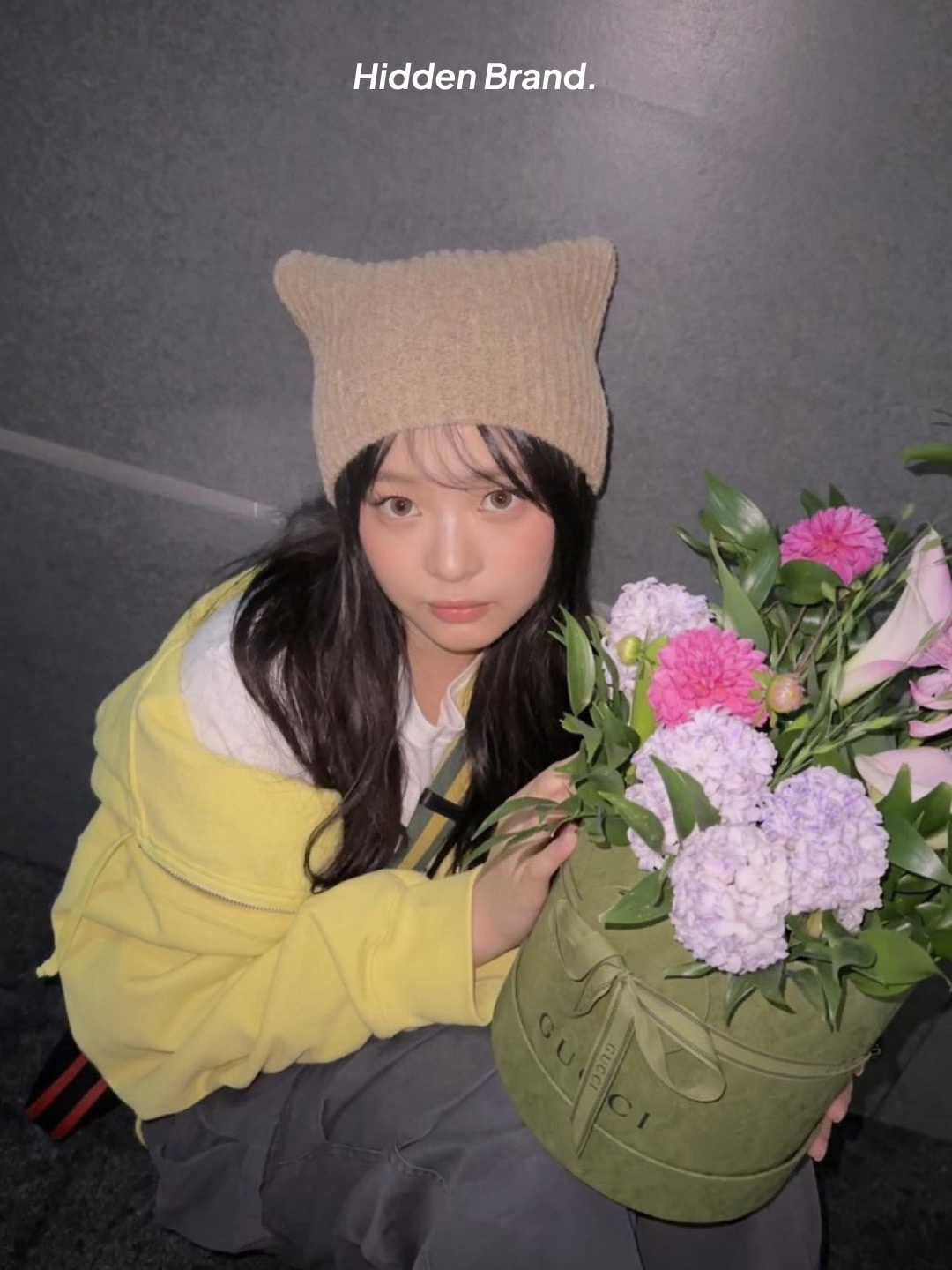 (W) Knwls Precious Beanie Melange Beige, (W) Knwls Precious Beanie Black 착용 스타일 - 3