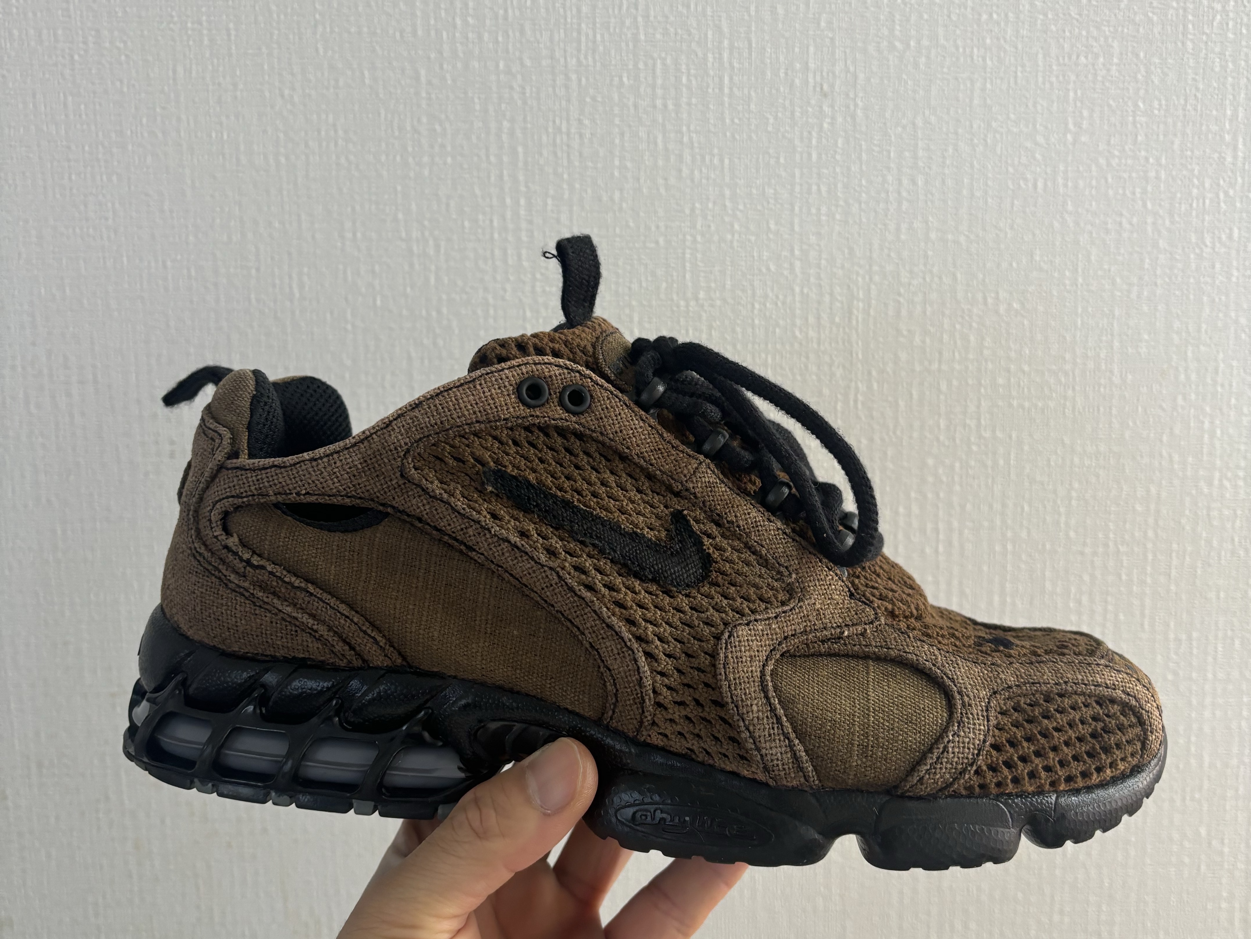 Nike x Stussy Air Zoom Spiridon Cage 2 Black 착용 스타일 - 3