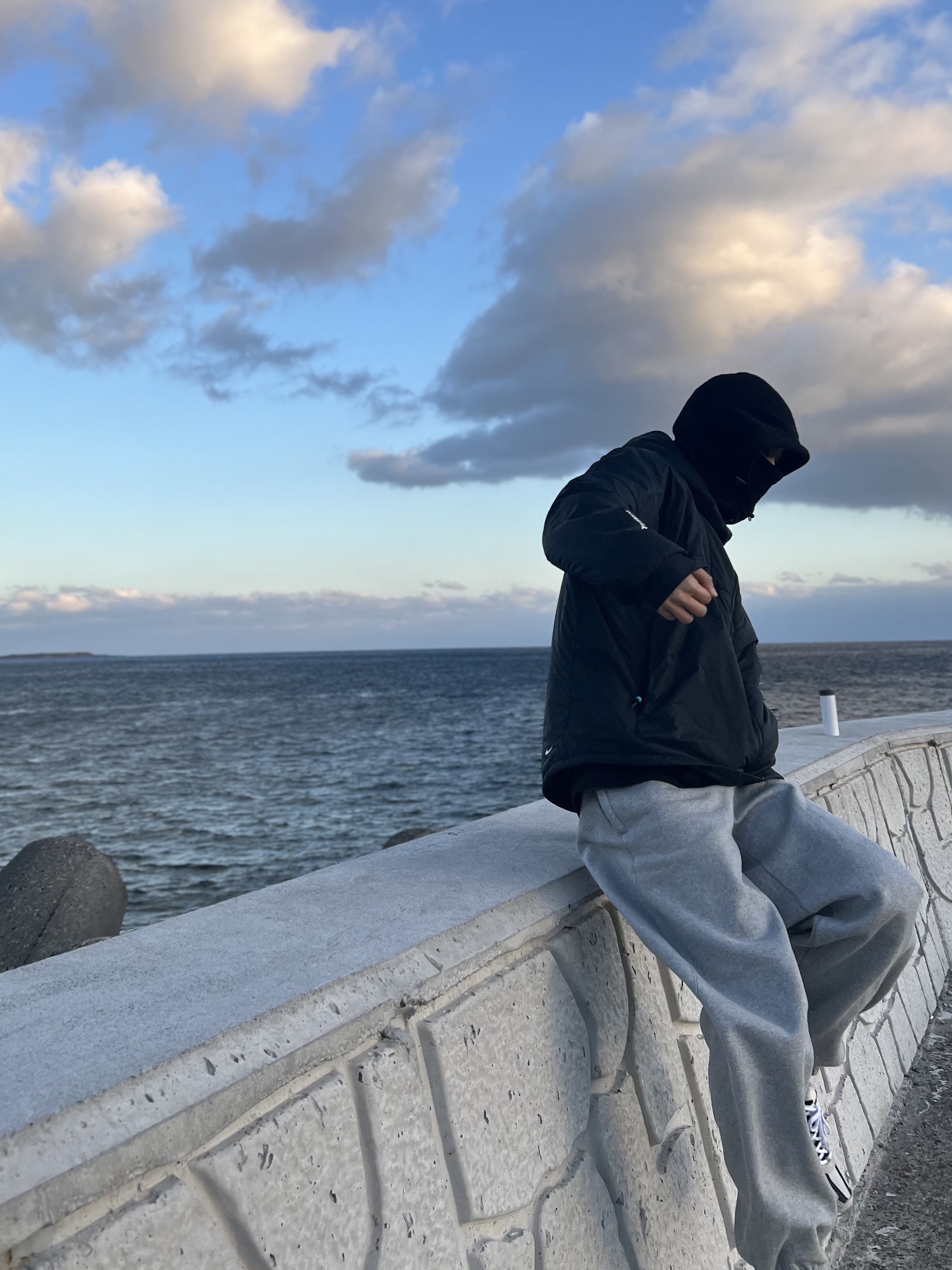 Nike ACG Therma-Fit ADV Rope De Dope Full Zip Jacket Black Summit White - Asia, Nike x Stussy NRG Fleece Pants Dark Grey Heather (DO9340-063) 착용 스타일 - 1