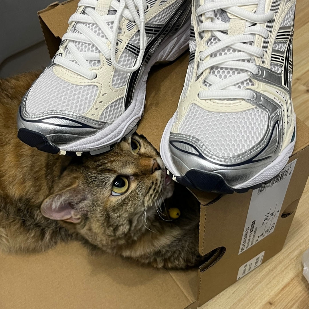 (W) Asics Gel-Kayano 14 White Midnight 착용 스타일