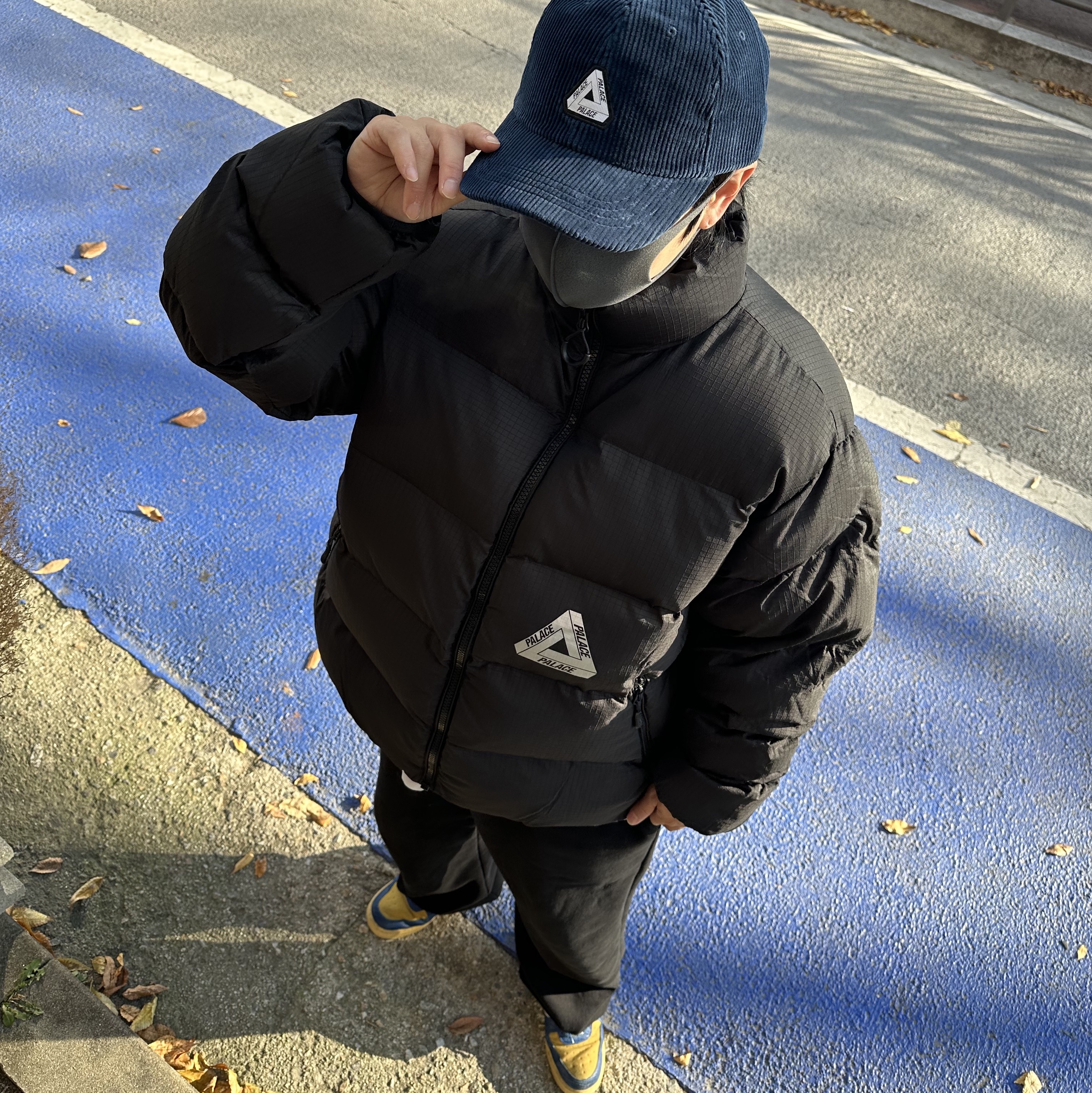 Palace Pertex Matte Balaclava Puffa Black - 23FW, Palace Ripstop Puffa Black - 23FW 착용 스타일