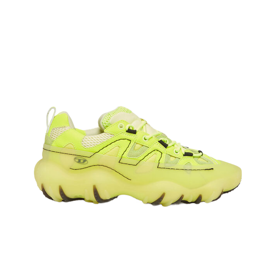 Diesel S-Prototype P1 Low Top Sneakers with Rubber Overlay Yellow Fluo 상세 이미지 1