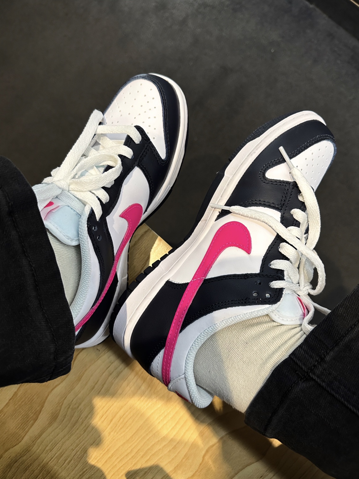 (GS) Nike Dunk Low Dark Obsidian Fierce Pink 착용 스타일