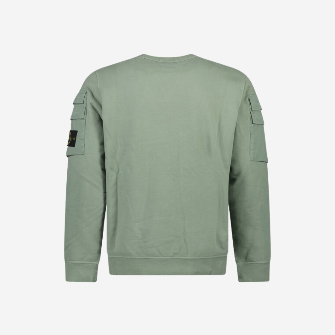 Stone Island 60577 Brushed Cotton Fleece Garment Dyed Double Pocket Crewneck Sweatshirt Sage Green - 23FW 상세 이미지 2