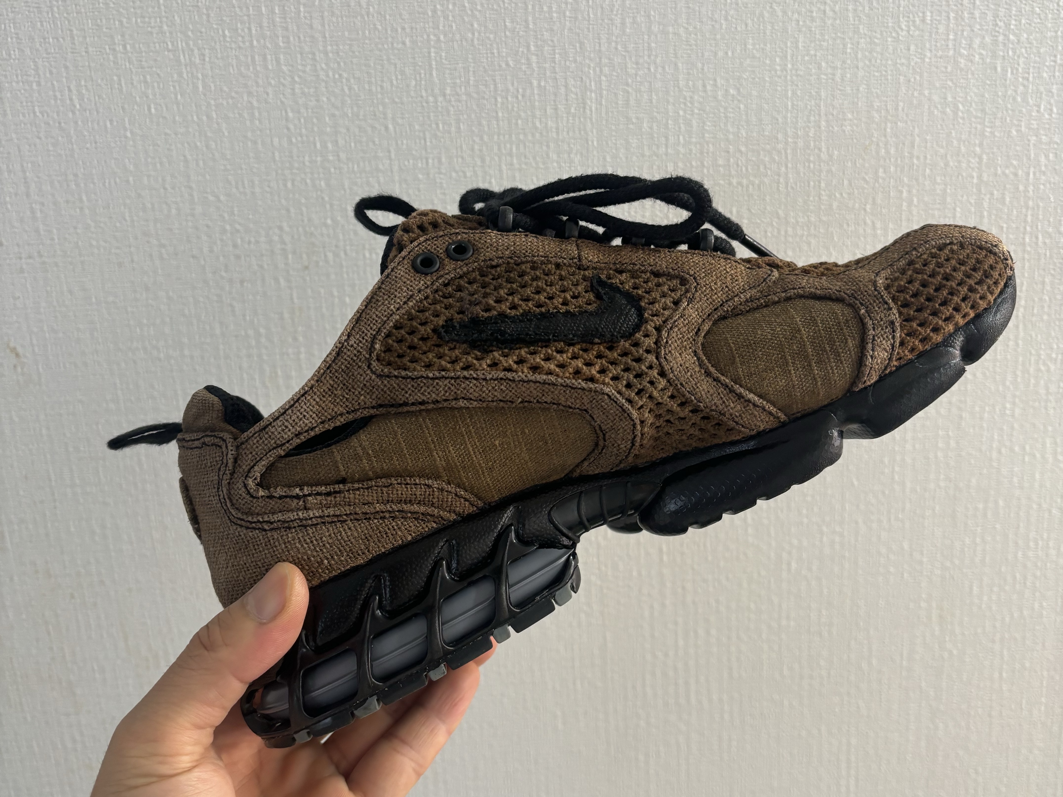 Nike x Stussy Air Zoom Spiridon Cage 2 Black 착용 스타일 - 1