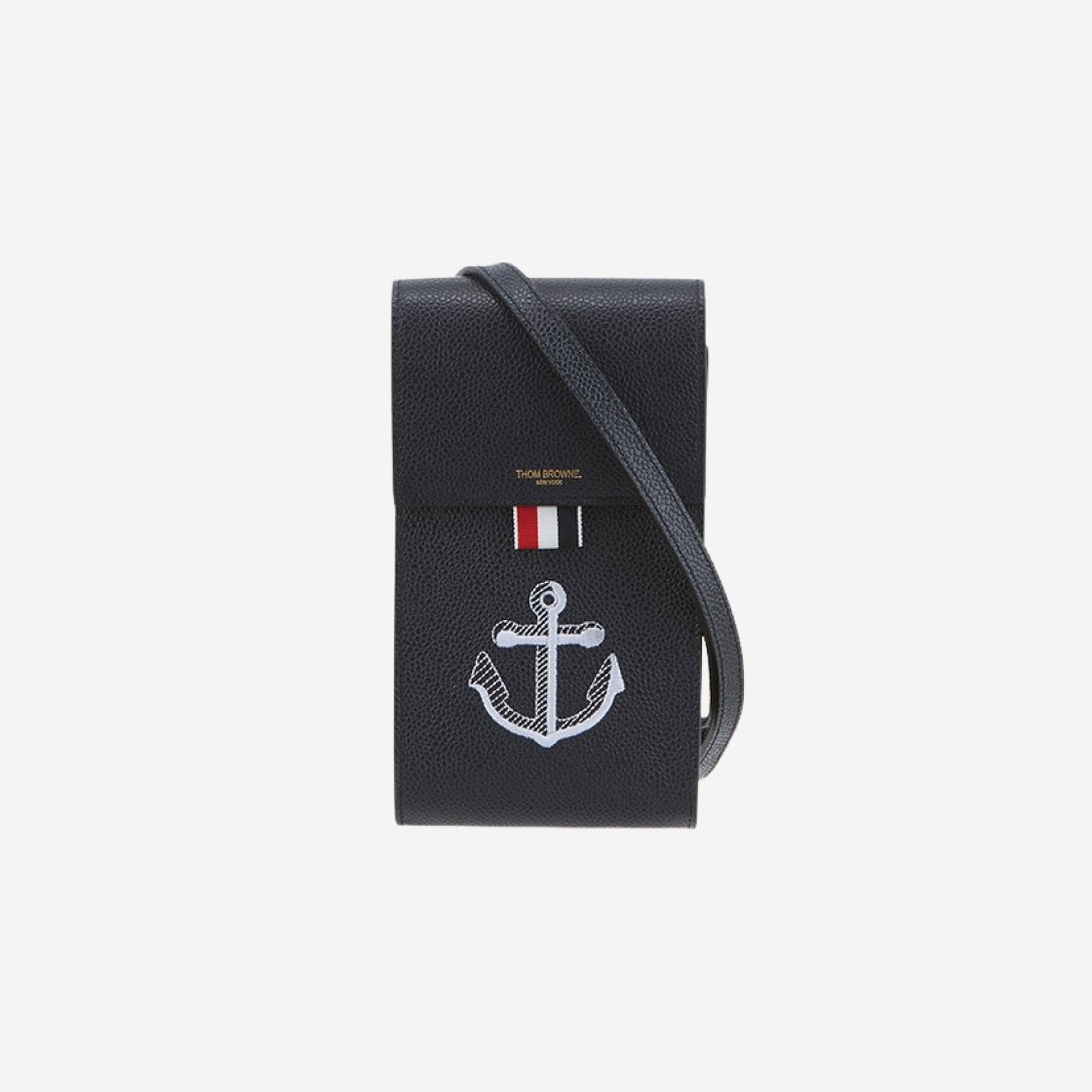 Thom Browne Pebble Grain Leather Anchor Phone Holder Navy 상세 이미지 1