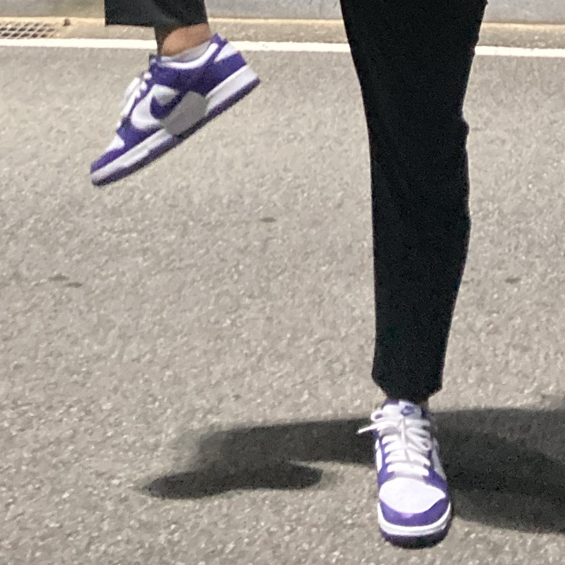 Nike Dunk Low Retro Championship Court Purple, The North Face 1996 Eco Nuptse Jacket White 착용 스타일 - 2