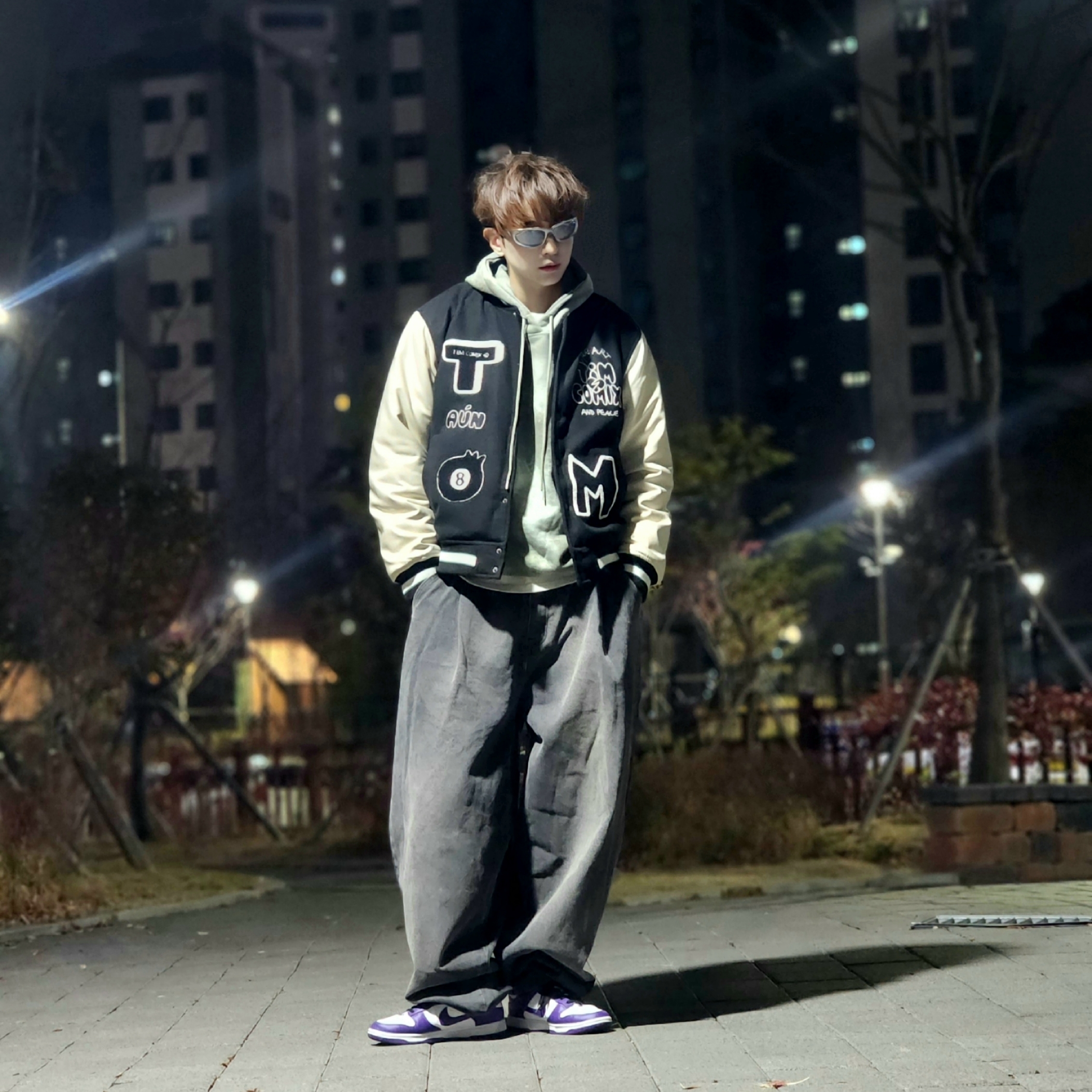 Nike Dunk Low Retro Championship Court Purple 착용 스타일 - 3
