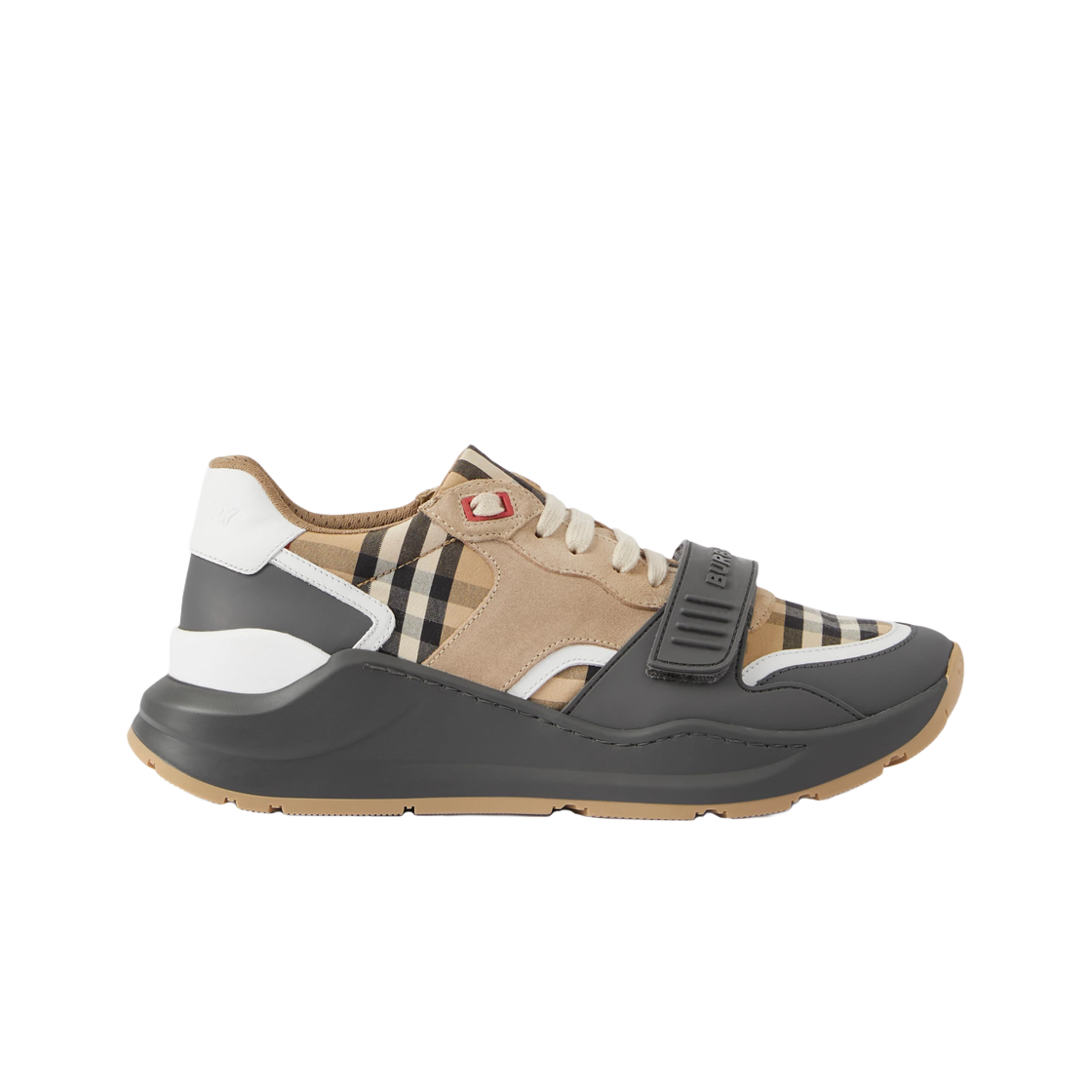 8056927 (W) Burberry Vintage Check Suede Leather Sneakers Grey - 대표 이미지 #1