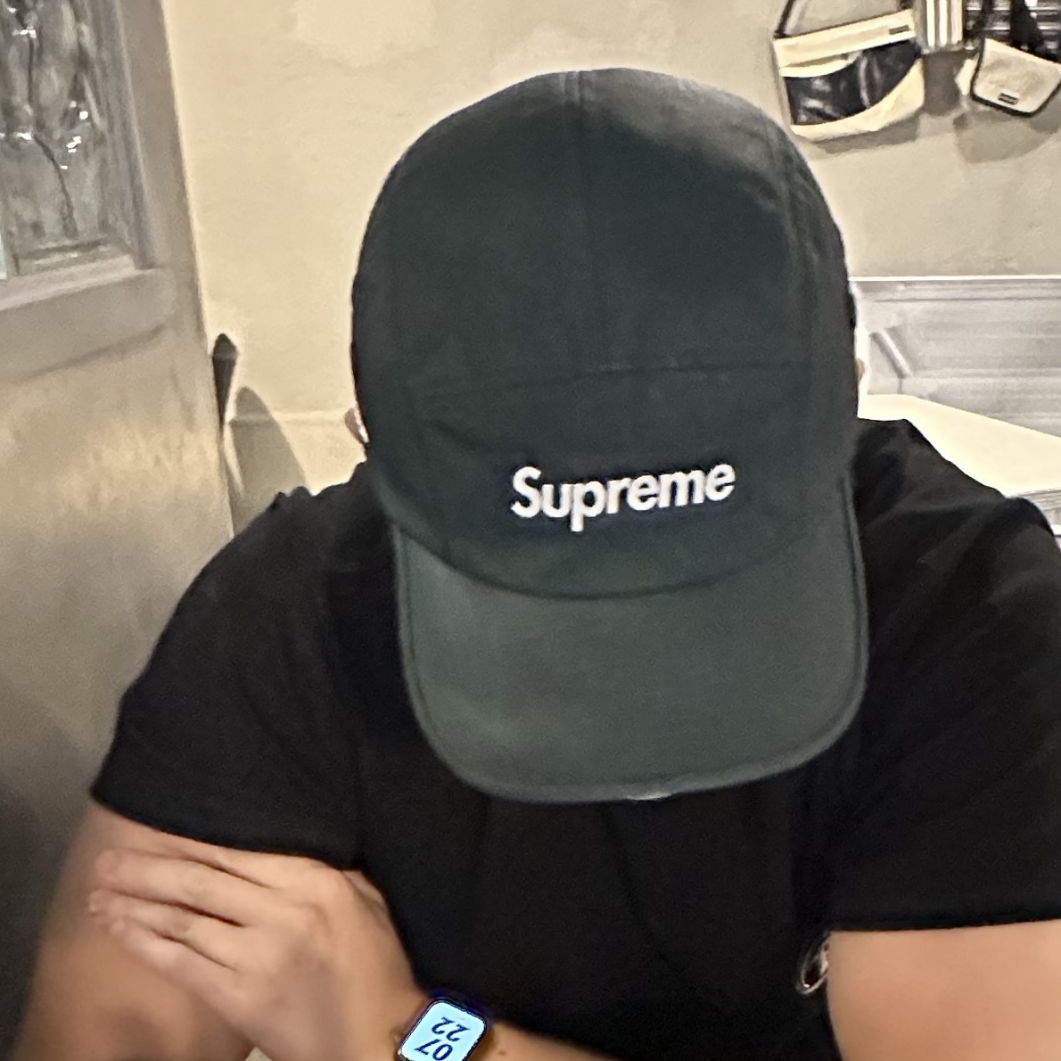 Supreme Coated Cordura Camp Cap Teal - 22SS 착용 스타일