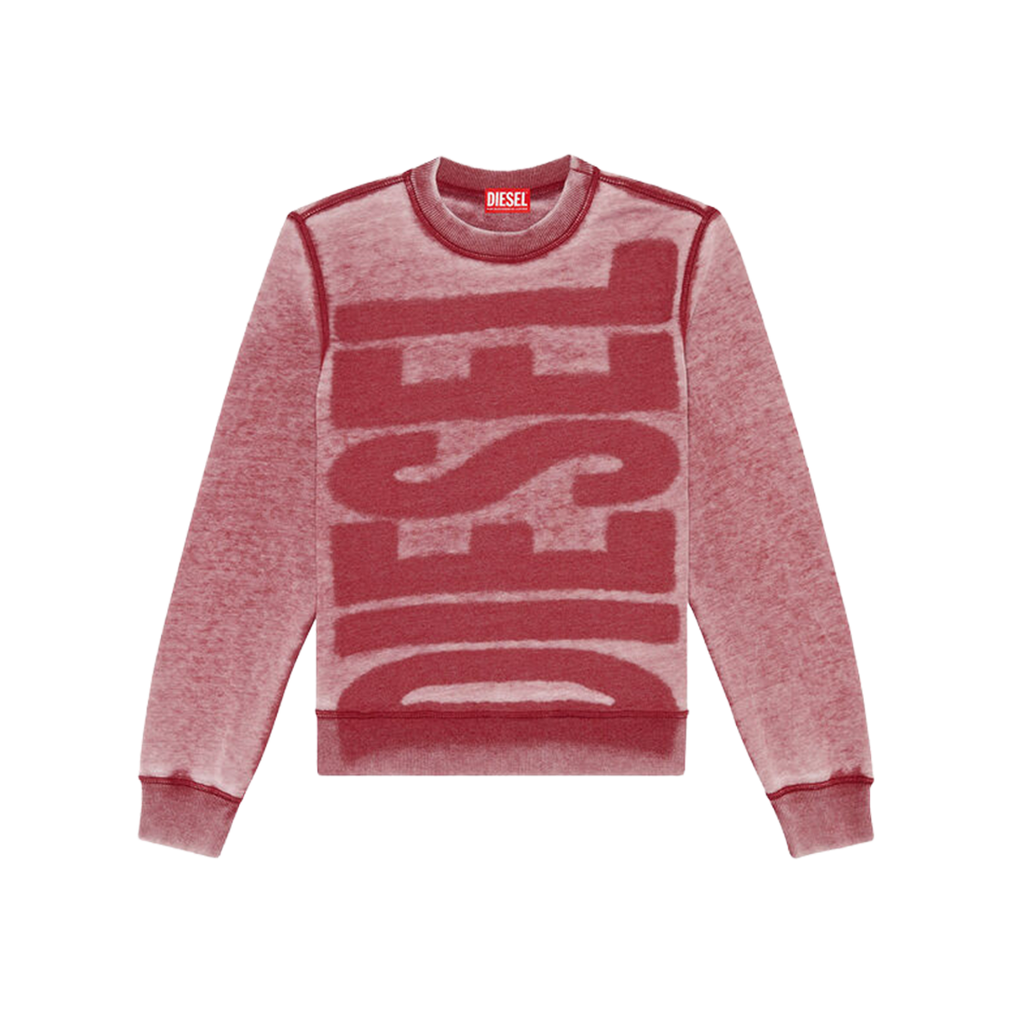 Diesel Sweatshirt with Burn Out Logo Red 상세 이미지 1